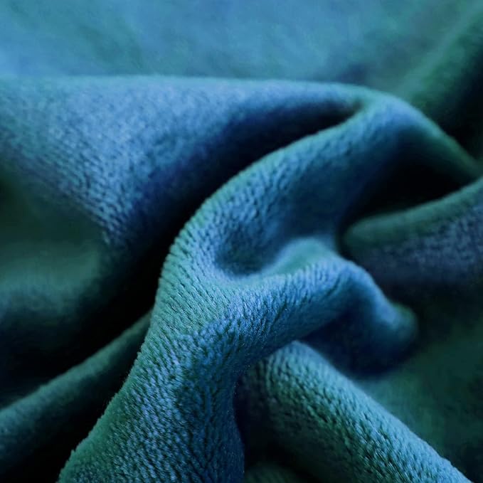 SOCHOW Flannel Fleece Blanket Twin Size, All Season Lightweight Super Soft Cozy Blanket for Bed or Couch, Blue Coral, 60" X 80"