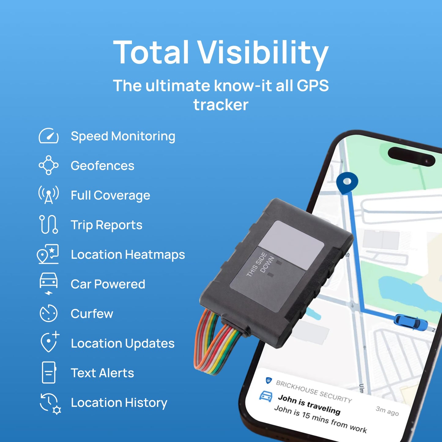 Brickhouse Security Livewire 4 4G LTE Auto GPS Tracker, Real Time Vehicle and Fleet Tracking, Geofencing, & Speed Alerts for Car & Trailer Vehicles, No Batteries Required, Subscription Plans Available