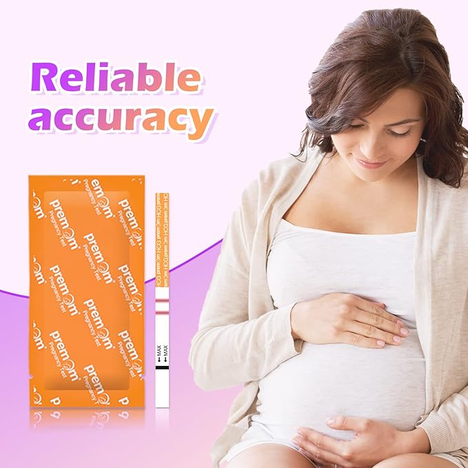 Premom Pregnancy Tests: hCG Strips 30 Pack + Pregnancy Test Stick 3 Pack Highly Accurate - Early Pregnancy Detection Kit for Rapid Results