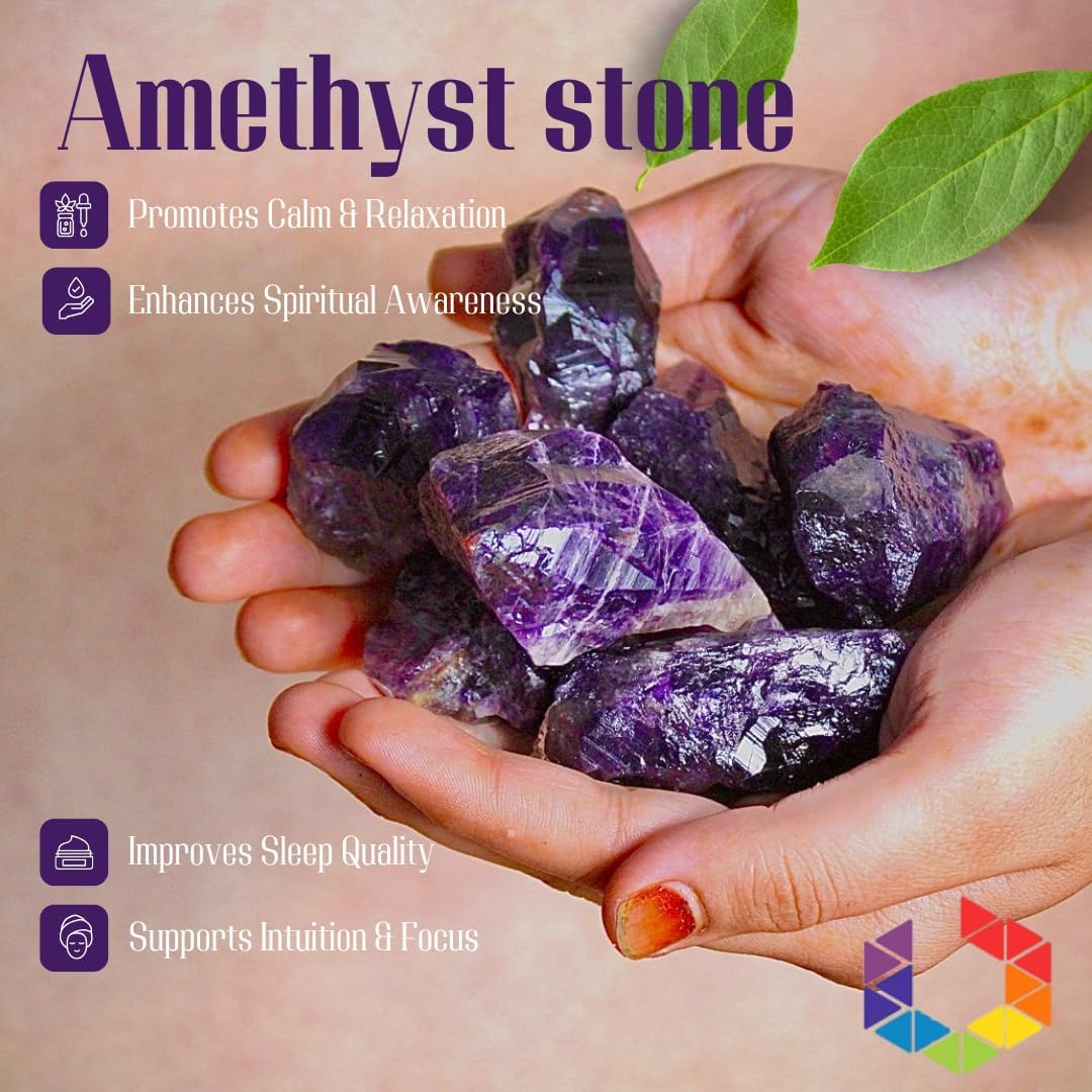 Healing Crystal Stones, 1.25-2.0" Large Reiki Healing Gemstones Natural Tumbled Polished Stones for Energy Witchcraft Therapy Meditation Pack 2 (Amethyst)