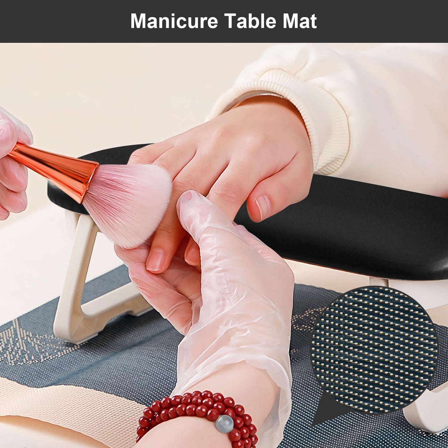 Diesisa Nail Arm Rest, Foldable PU Leather Nail Hand Rest For Nails Tech with Soft Table Mat, Soft Hand Rest for Acrylic Nails/Nail Hand Pillow for Manicure Salon Use-black