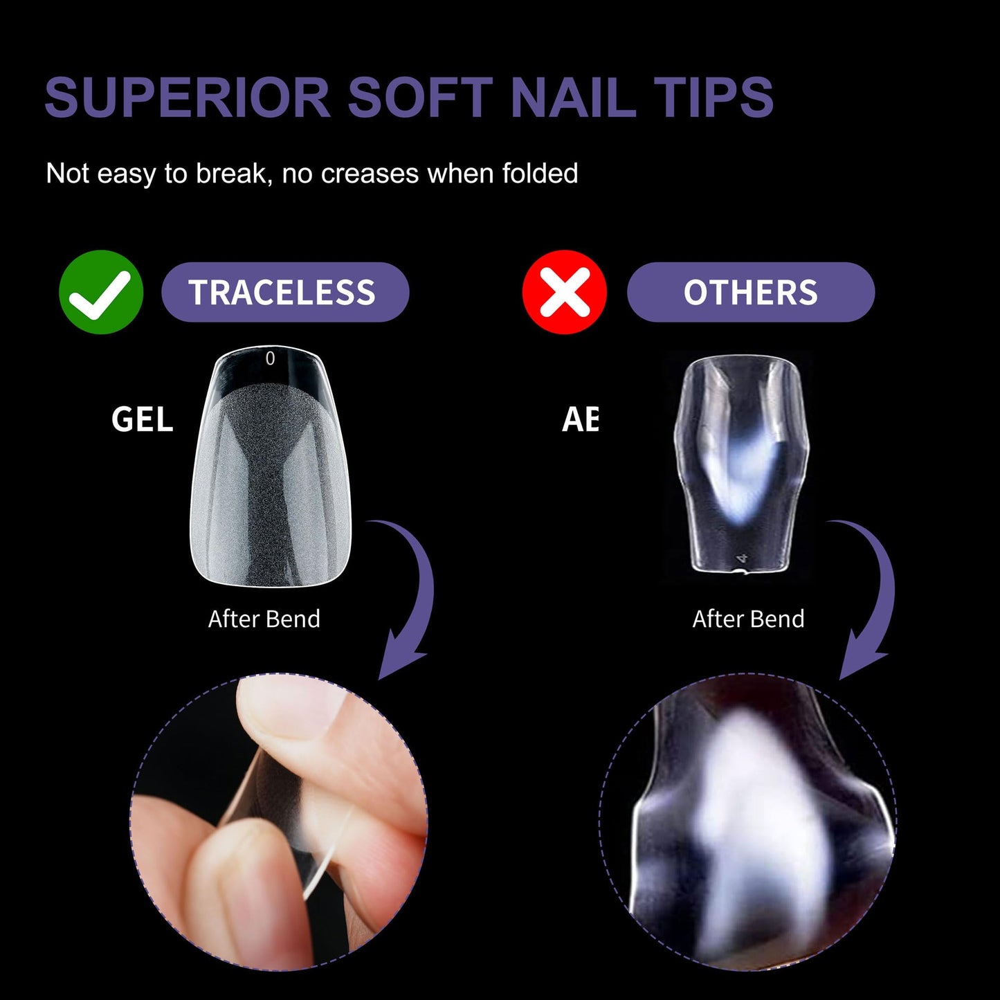 Half Matte Short Coffin Fake Nail Tips, Soft Gel Pre-Shaped Nail Tips, Full Cover False Nails with Clear Box for Nail Salons and DIY Nail Art, 600PCS/12 Sizes