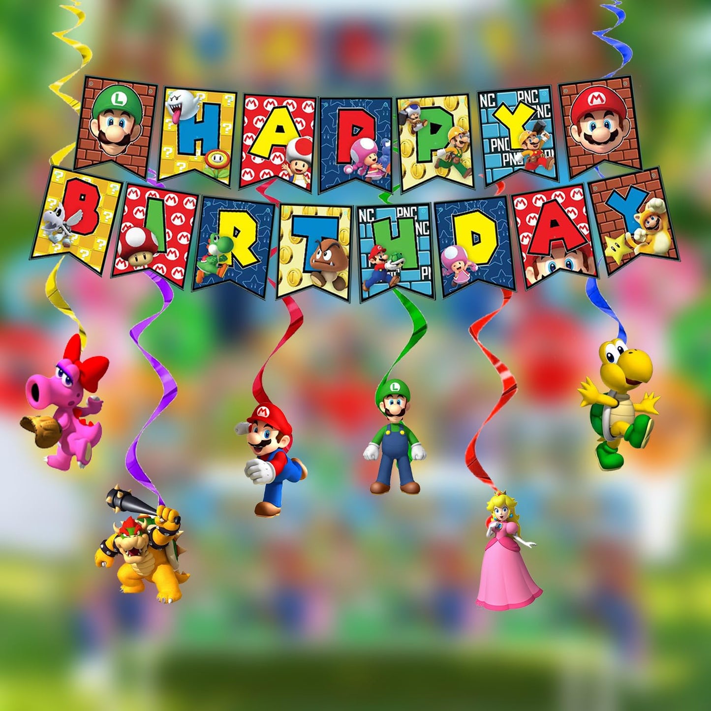 Birthday Party Supplies Ultimate Kit - 14-in-1 Decorations Set with Banner, Backdrop, Tablecloth, Balloons, Plates, Cutlery, Cake Toppers for Themed Parties