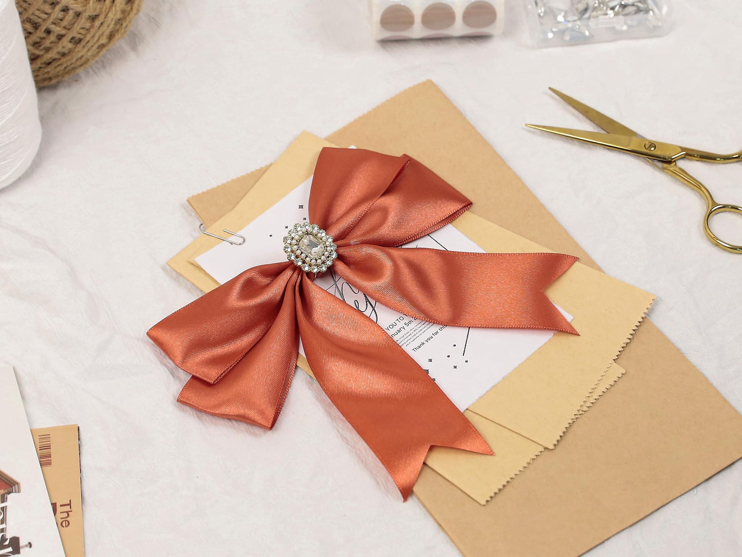Copper Satin Ribbon 1-1/2 inch X Continuous 100 Yards, Single Face Polyester Ribbon Perfect for Gift Wrapping, Flower Bouquet, Wedding Decor, Crafts, Bow Making, Sewing and More