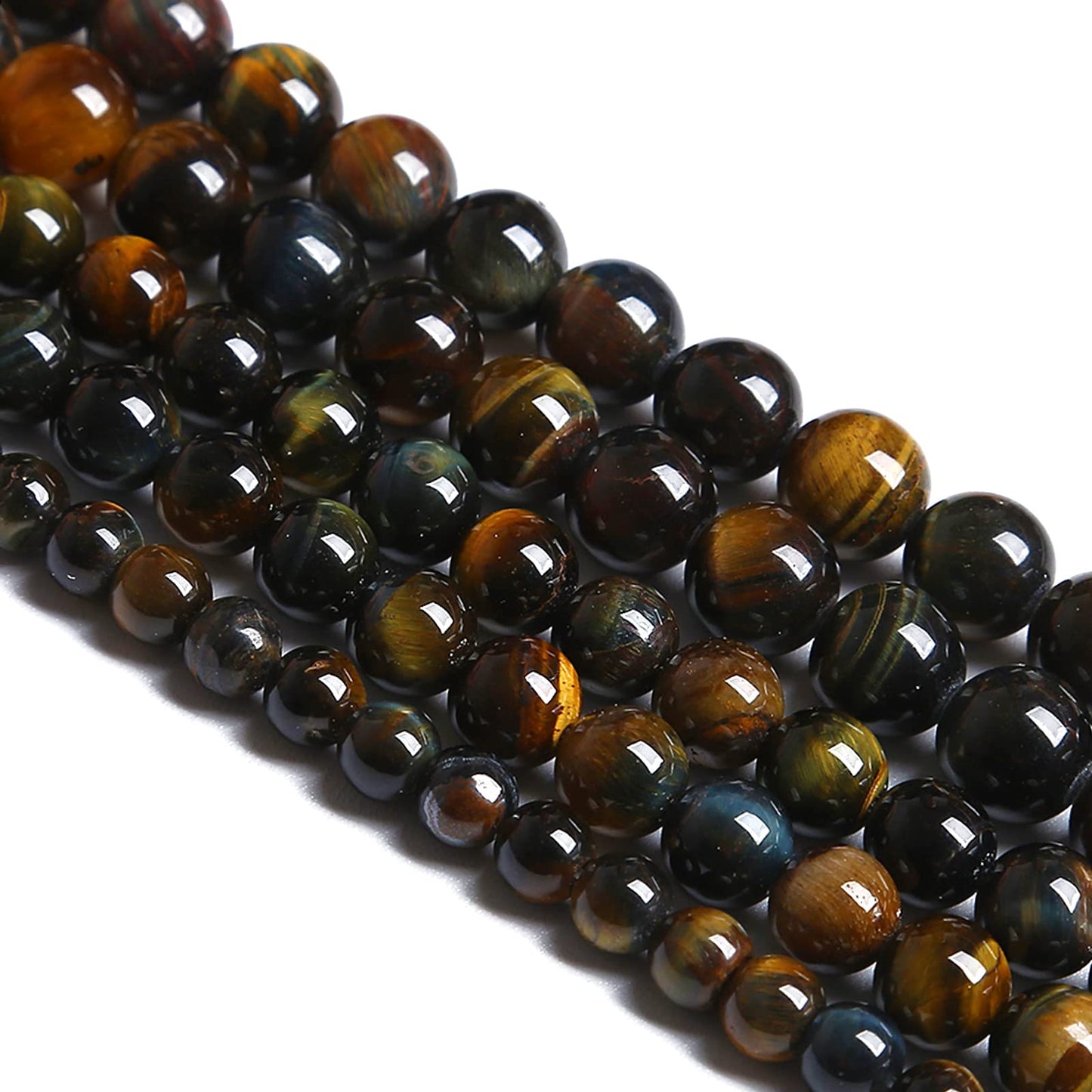 6MM 60PCS Natural Tiger Eye Beads Yellow Blue Stone Loose Beads for Jewelry Making DIY Bracelet Necklace