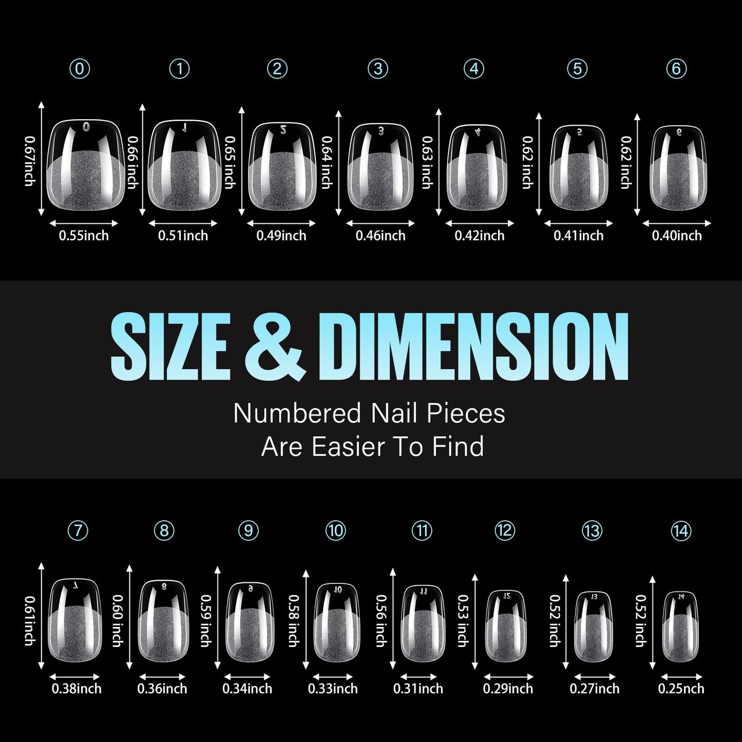 TOMICCA Extra Short Square Nail Tips,15 Sizes 240Pcs Squoval Fake Nails Half Matte Acrylic Gel Nail Tips Full Cover False Nails for Nail Extension Home DIY Salon