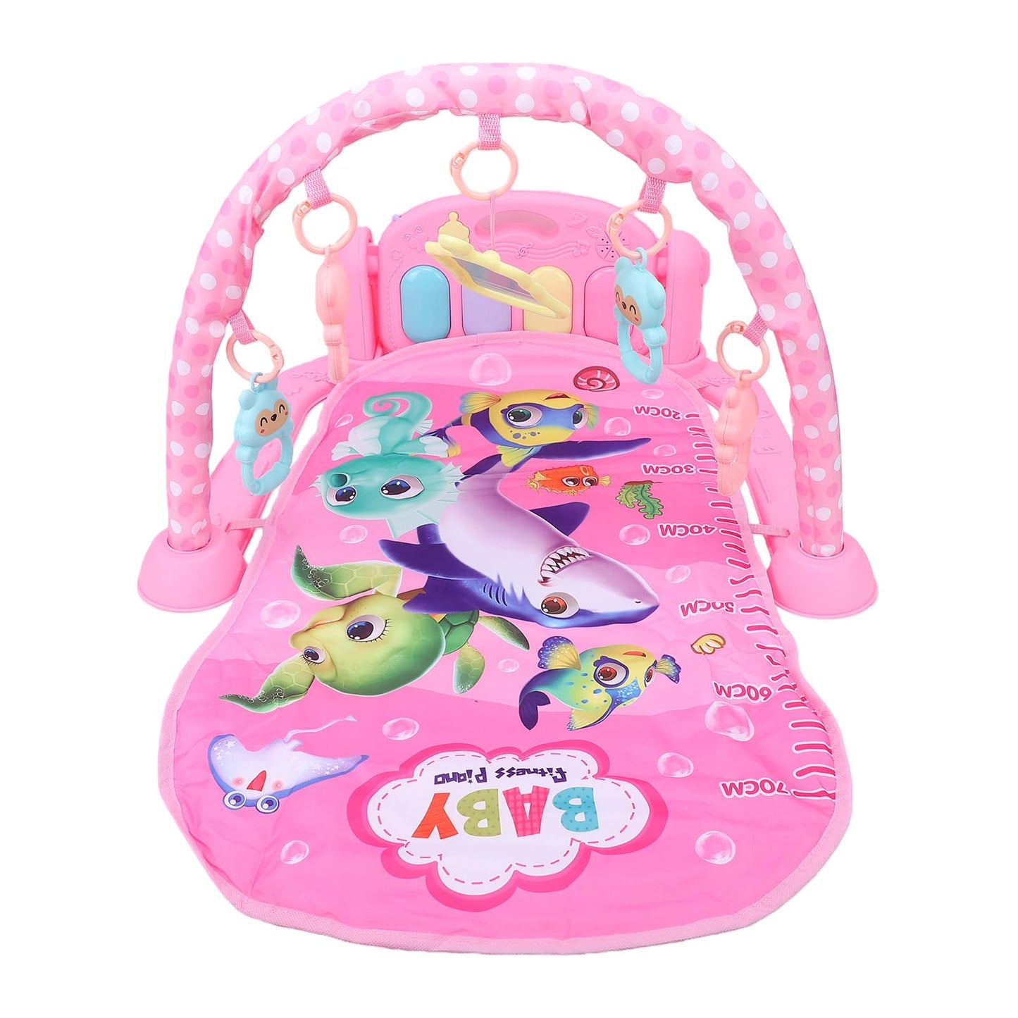 Hilitand Baby Gym Play Mat, Musical Activity Center for Motor Skills Development with Detachable Piano and Toys, for Newborns Ages 0 Months