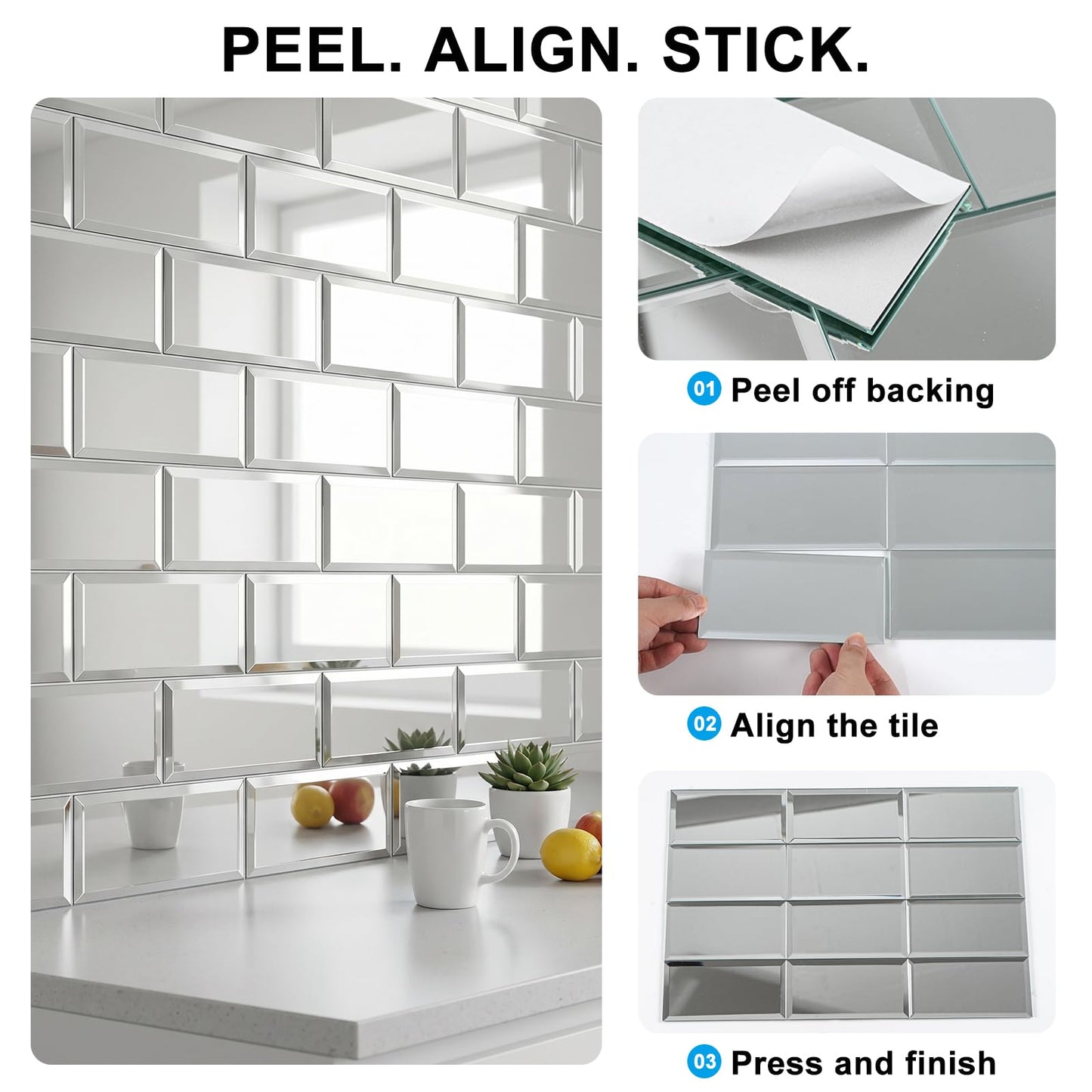 SODI MOSAIC Peel and Stick Mirror Tiles