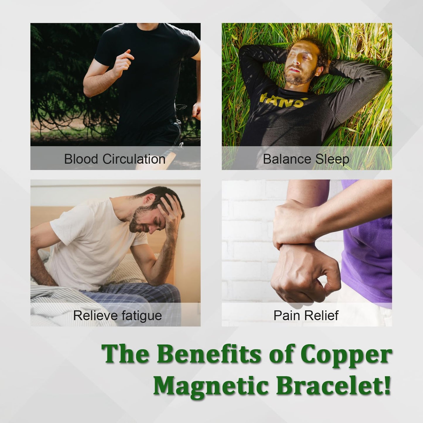 Fashtour Magnetic Bracelet and Ring Set for Men, 99.99% Pure Copper Jewelry, Adjustable Cross & Celtic Knot Design, Gift for Dad (Copper & Christian Cross Design)