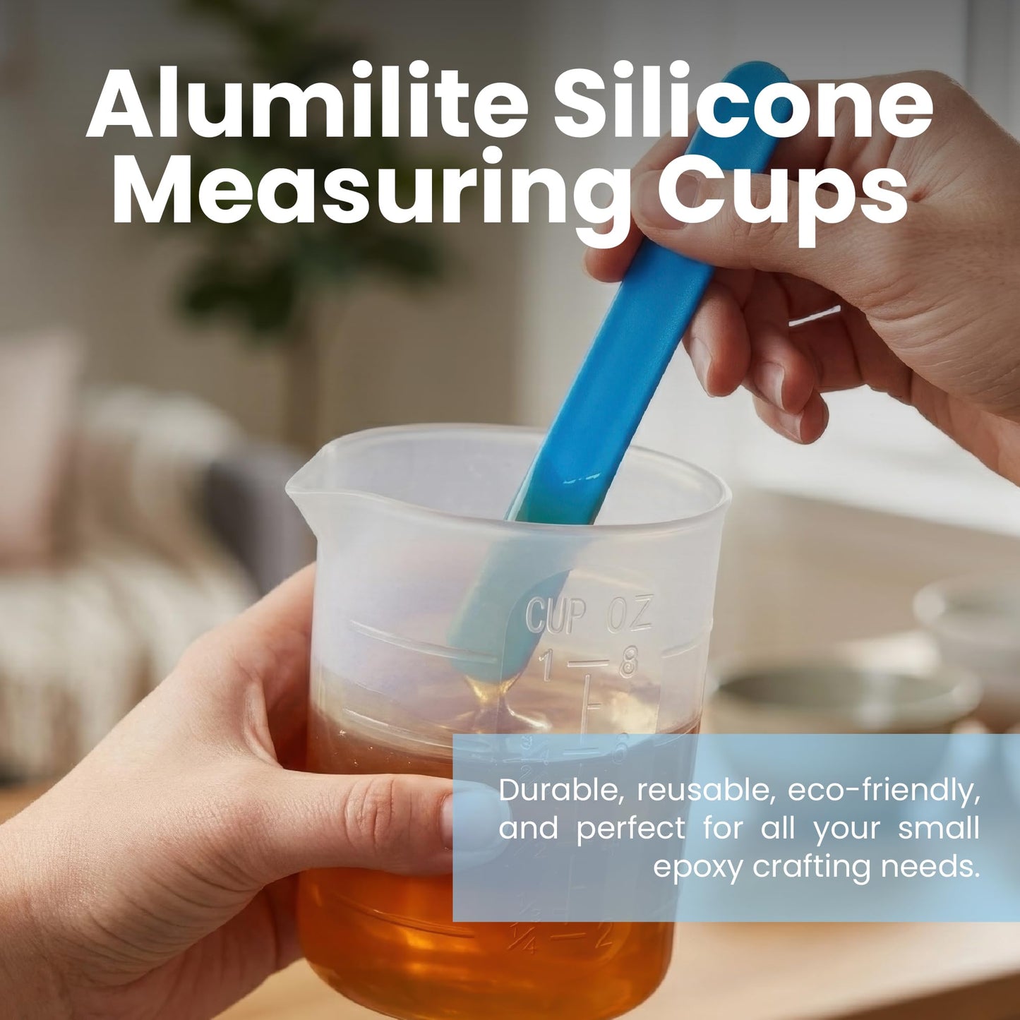 Alumilite Silicone Measuring Cups | 2-Pack 8oz + 2-Pack 4oz | Durable, Reusable, Easy-to-Clean Silicone Cups for Epoxy, Resin, DIY Projects, Paint Pouring, Acrylic Art, Small Batches & Crafts