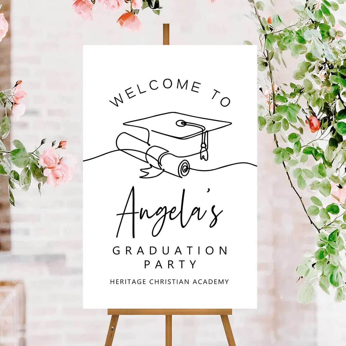 Personalized Senior High School College Graduation Sign, Modern Minimalist Graduation Party Welcome Sign 2025, Class of 2025 Banner, Class of 2025 Decor