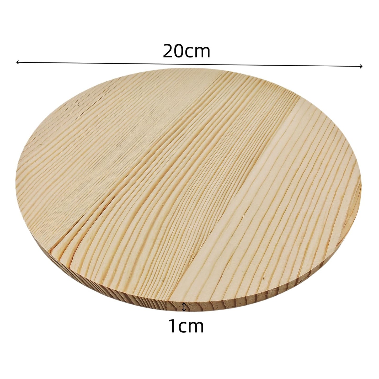 5PCS Pine Circle Plaque, 7.9x0.4in Blank Unfinished Round Wooden Circles Plaques for Craft Projects, Engraving, Wood Burning, Painting