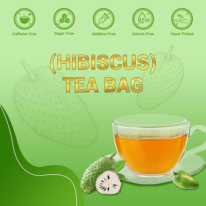 Soursop Graviola Leaf Tea Bags - Caffeine & Sugar Free, 20 Teabags