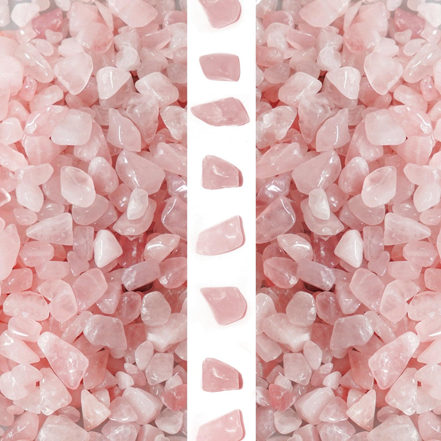 gemshan 2lb Rose Quartz Chips Natural Crushed Crystal Chip Bulk 7mm-9mm Irregular Healing Crystal Stone for Aquarium Vase Plant Decoration Craft DIY (Rose Quartz)