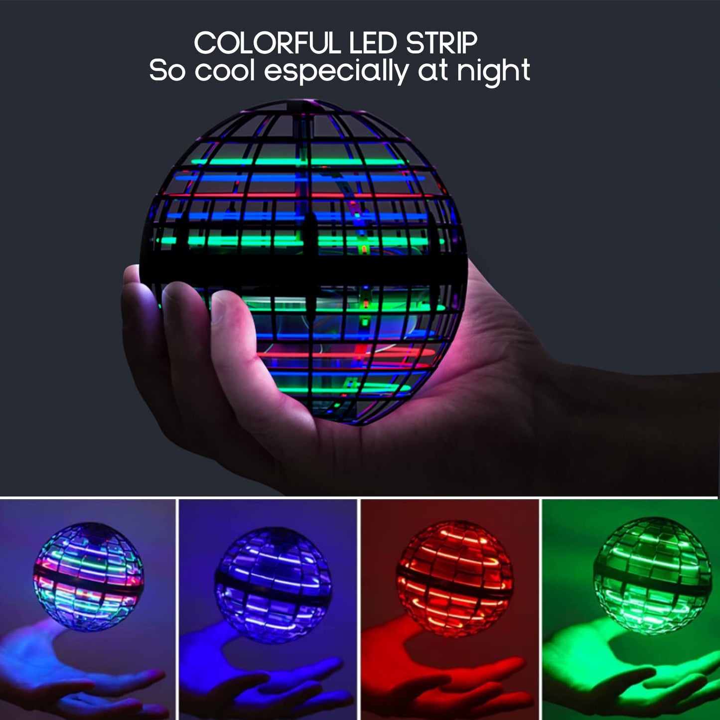 1 Pack Orange Flying Orb Ball, 1 Pack Blue Updated Flying Orb Ball, 2024 Cool Stuff Christmas Birthday Toy Gift, for Kids Age 6 7 8 9 10