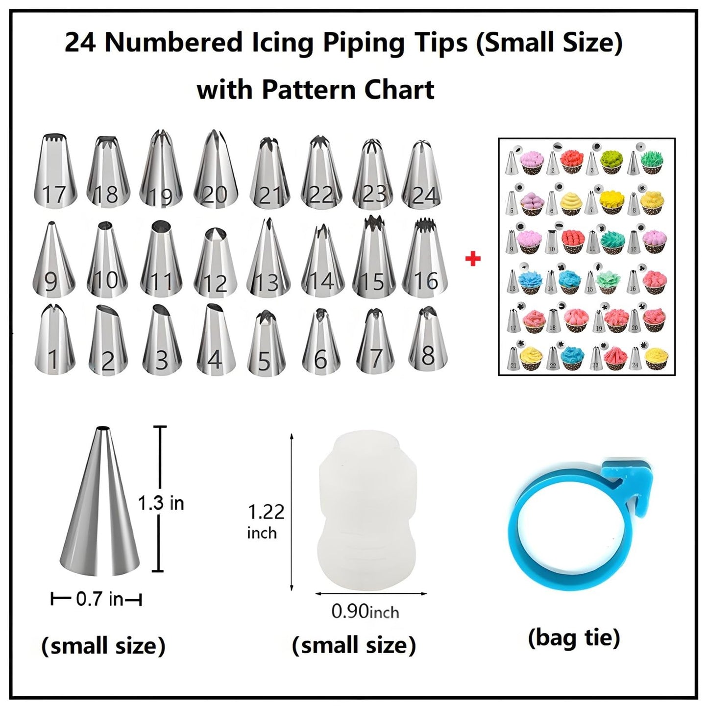ANSLYQA Cake Decorating Kit, 237 Pcs with Aluminium Cake Turntable, Leveler, 24 Numbered Icing Tips, 2 Spatulas, 3 Scrapers, 2 Coupler, 50 Cupcake Liners, 100 Pastry Bags & More Baking Tools