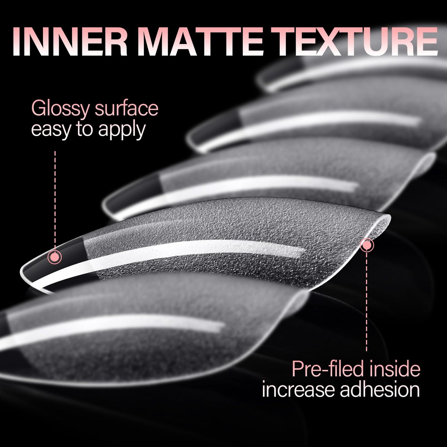 AILLSA Short Almond Nail Tips Pre-Shaped Acrylic Nail Tips Half Matte Full Cover Nails Tips Clear Gelly Press on False Tip Nail for Extension Nail Manicure Home DIY 240PCS 15Sizes