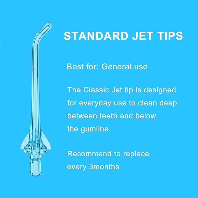 Replacement Heads for COSLUS Water Dental Flosser, Water Flosser Replacement Tips Only Compatible COSLUS C20 (F5020E), E40 (WFP14), C31 (F5023), C50, and C51 Water Flosser（Blue）