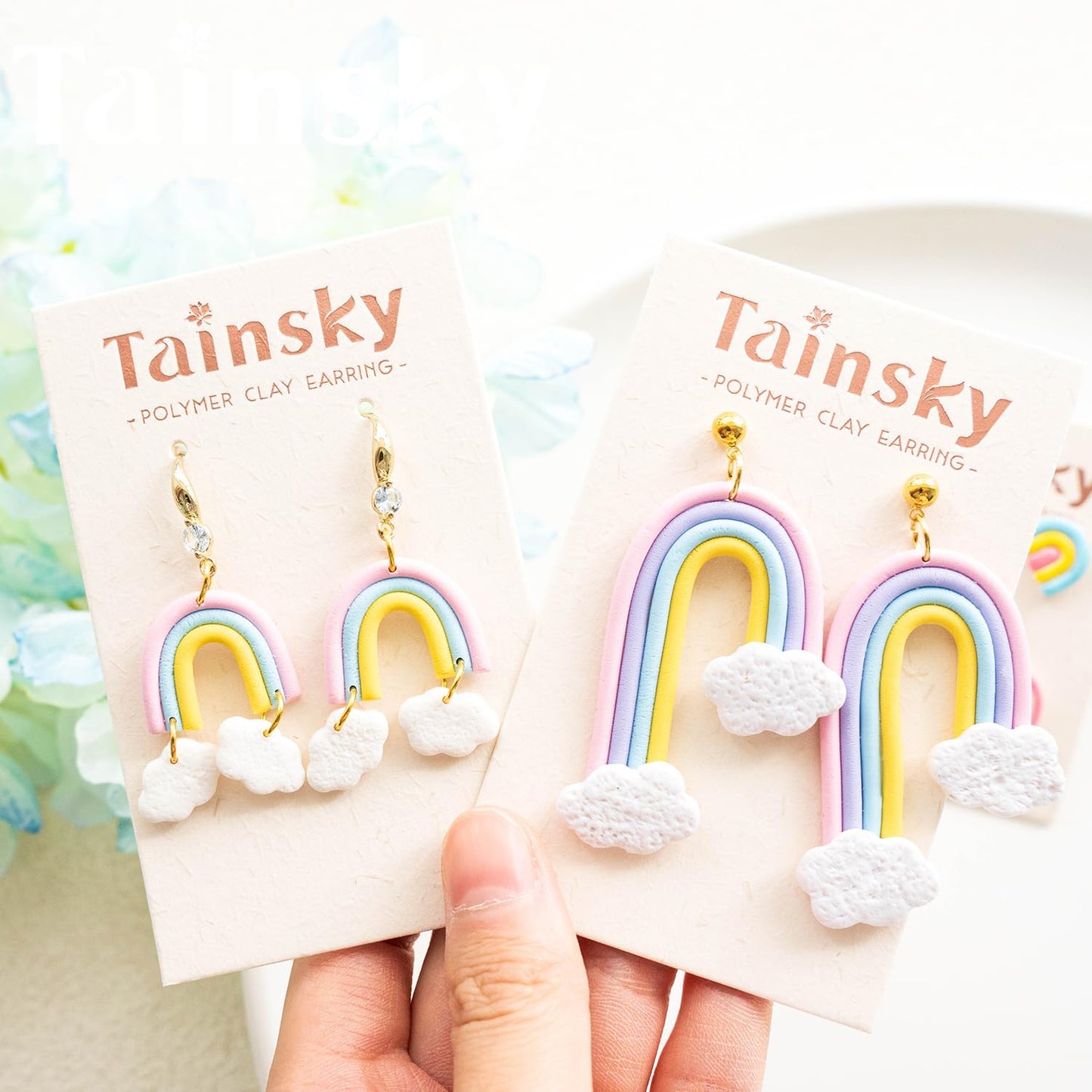 Tainsky Rainbow Guide Polymer Clay Tools, 8 Shapes Rainbow Shaper Polymer Clay Cutters, Rainbow Guide Earring Guide for Polymer Clay Earrings