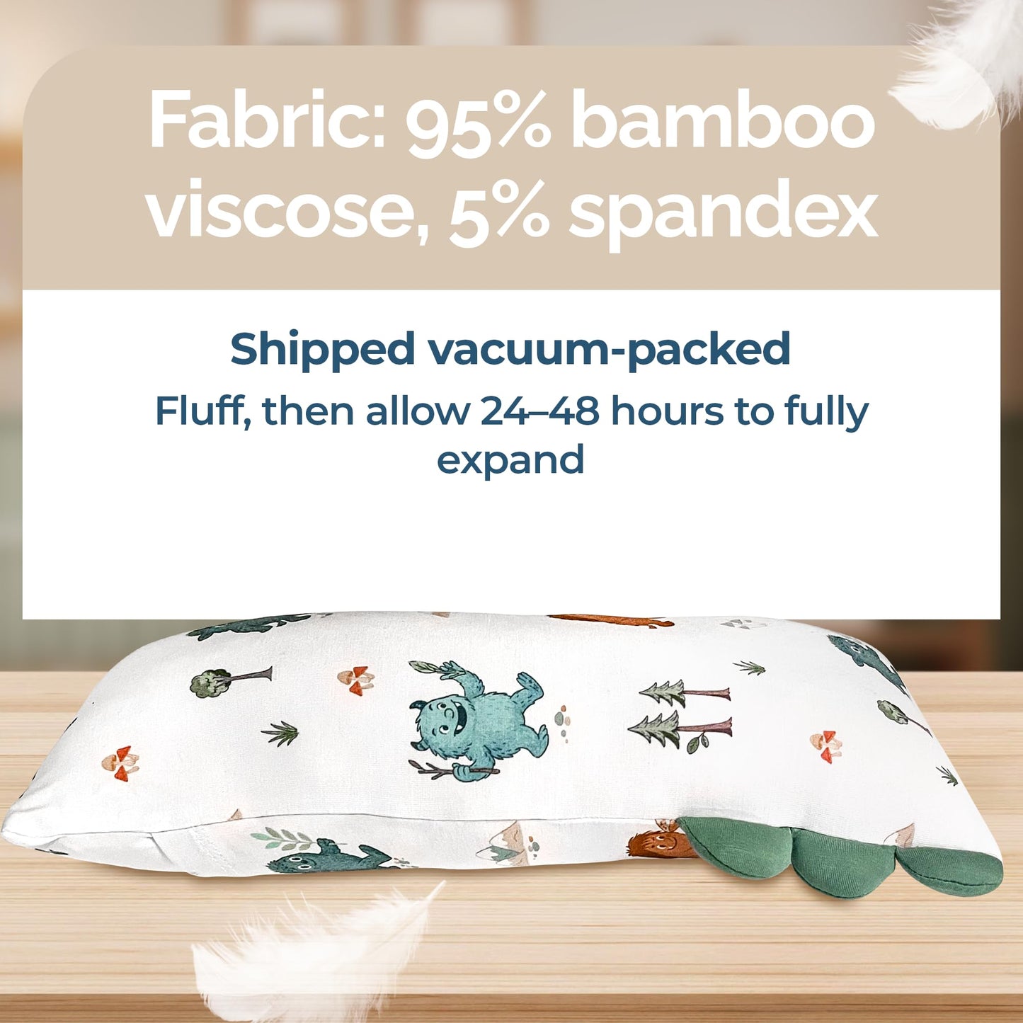 Theo's Lovey Pillow - Cloud-Soft Bamboo Lovey for Babies (0m+), Self-Soothing, Huggable Comfort Toy Pillow, Washable and Travel-Ready - Into The Mountain (Small)