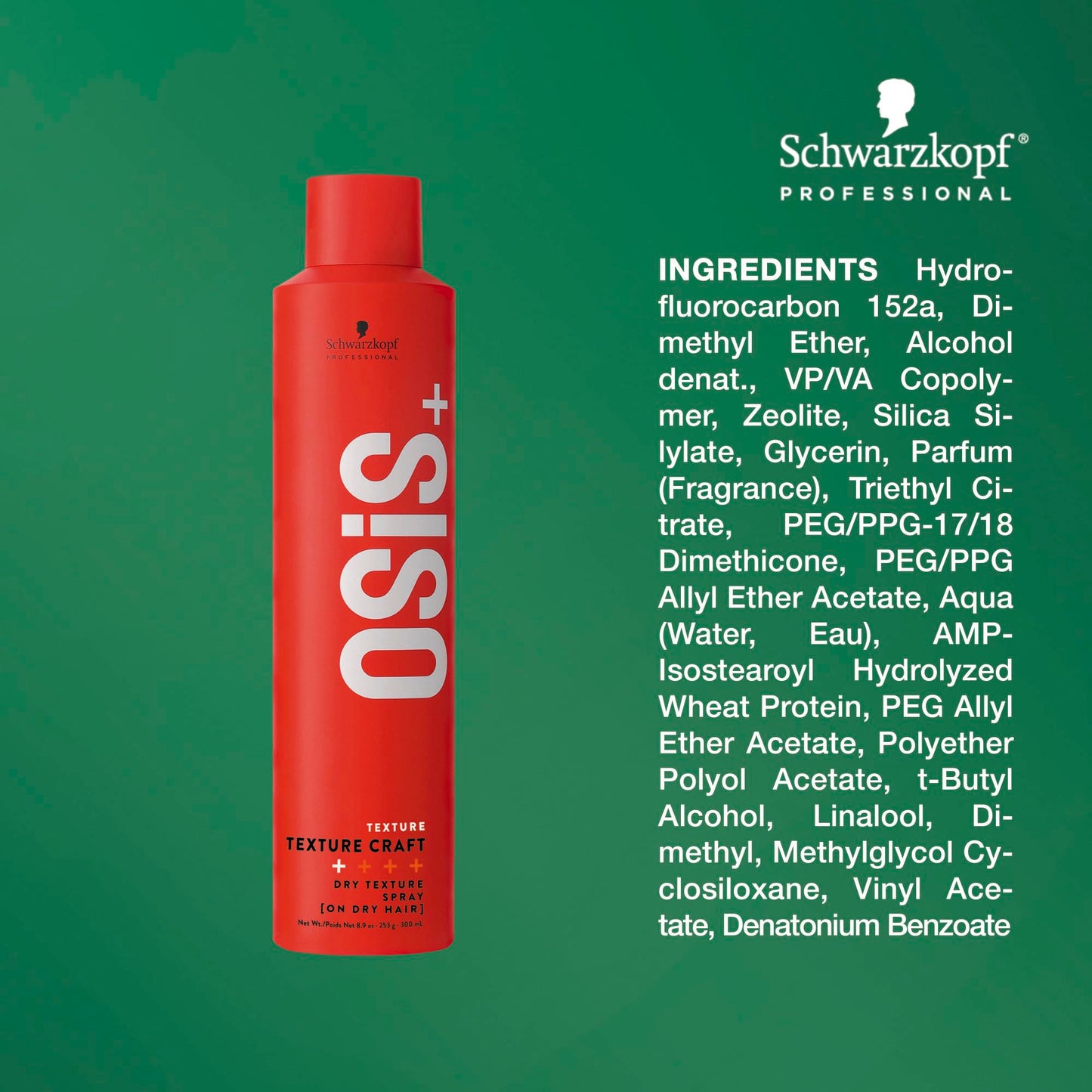 OSiS+ Texture Craft, 9 oz (2 Pack) – Volumizing Dry Texture Spray - Root Lift with Natural Feel and Shine – Lightweight Hair Styling Product – Brushes Out Easily