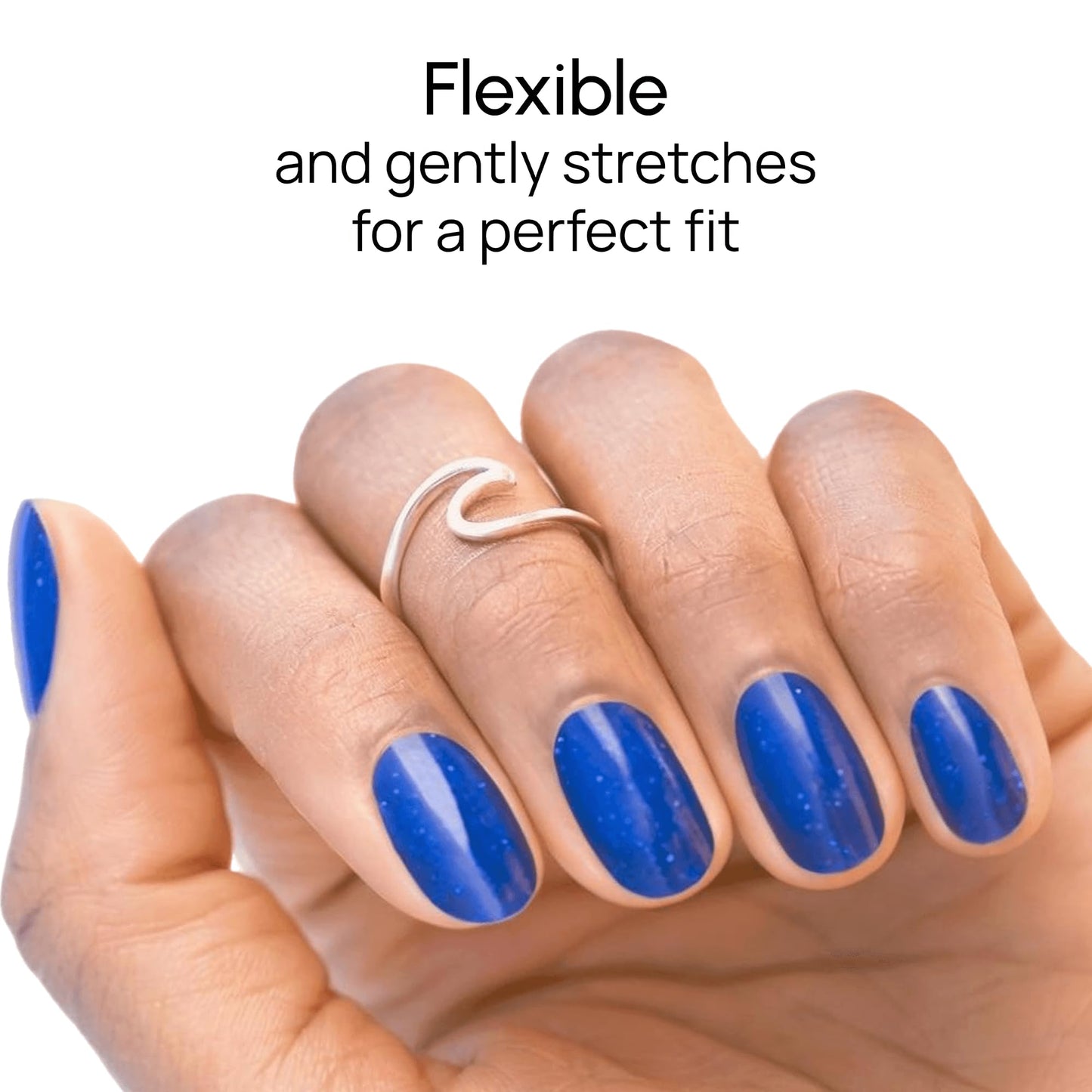 Color Street Lagoon Nail Strips - Navy Blue Glitter, 16 Double-Ended Polish Strips, Easy Application, No Drying Time, Long-Lasting, Ideal for Sparkling Nails at Home or On-the-Go, Mess-Free.