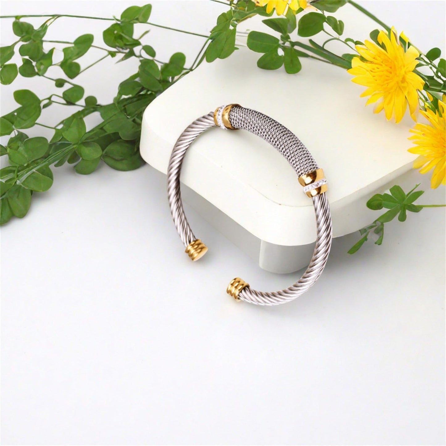 925 Sterling Silver Bracelet for Women Silver Cuff Bangles for Men CZ Bangle Bracelet Twisted Cable Wire Bracelet Adjustable Open Cuff Bangle Bracelet Minimalst Bracelets Jewelry Gift for Him Her