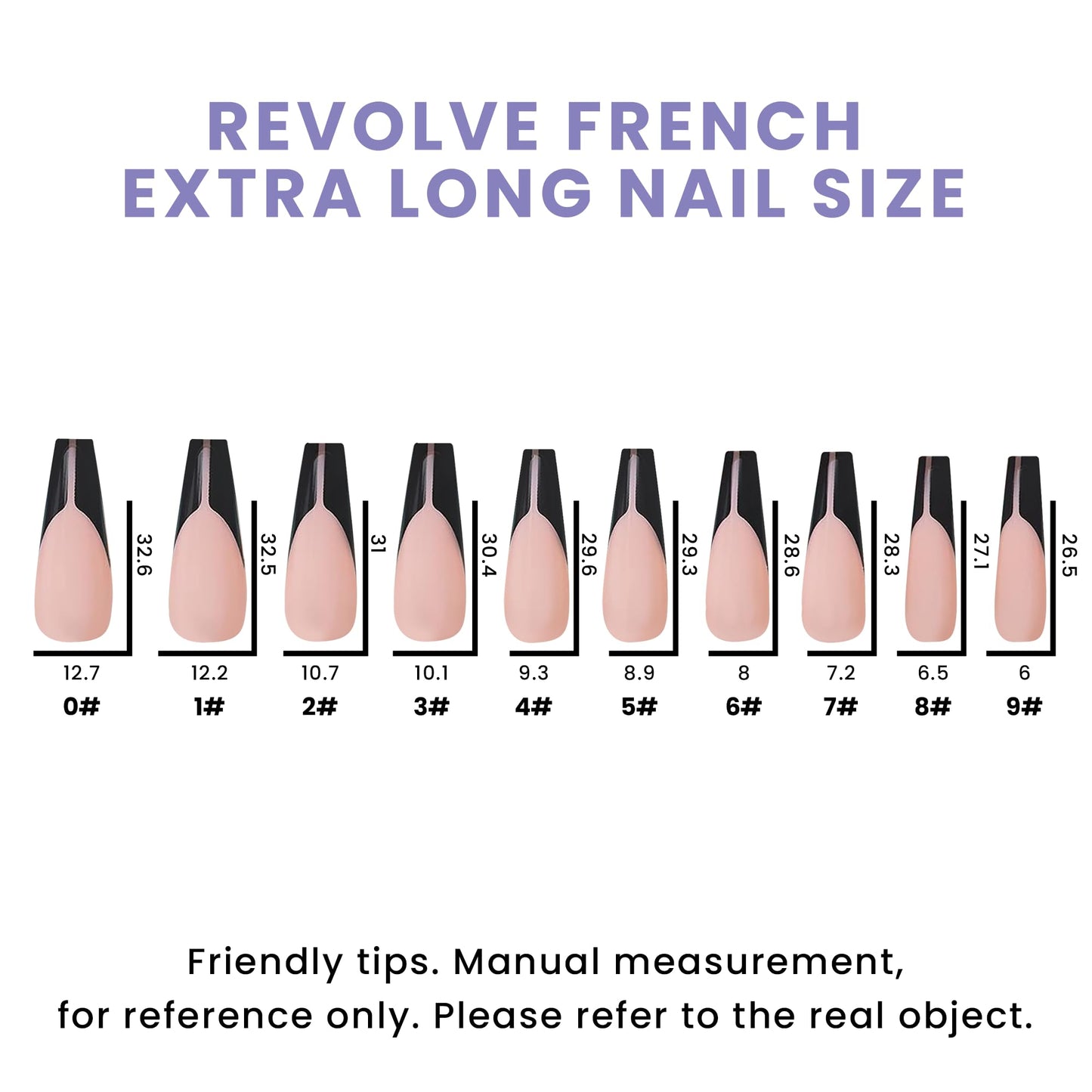 Allkem Revolve French Press on Nails | Glossy Extra Long coffin | 10 sizes - 20 pcs Ballerina Nail kit with Glue