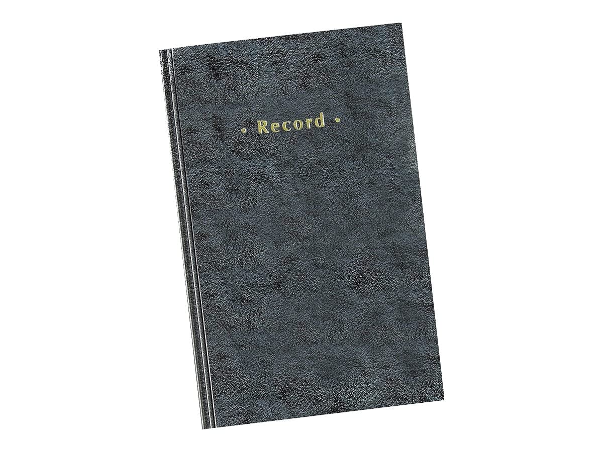 Staples Record Book, Blue Marble Hardbound Ledger, 300 Numbered Pages, 7.25" x 11.75", Durable Sewn Binding Notebook for Logs, Records & Notary Entries