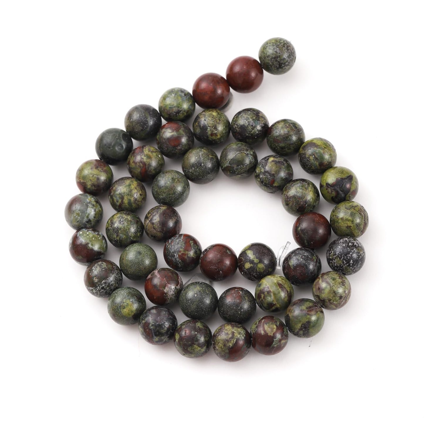 8mm 45pcs DIY Natural Dragon Blood Stone Beads Round Healing Crystal Gemstone Loose Beads for Jewelry Making Handmade Bracelet Necklace