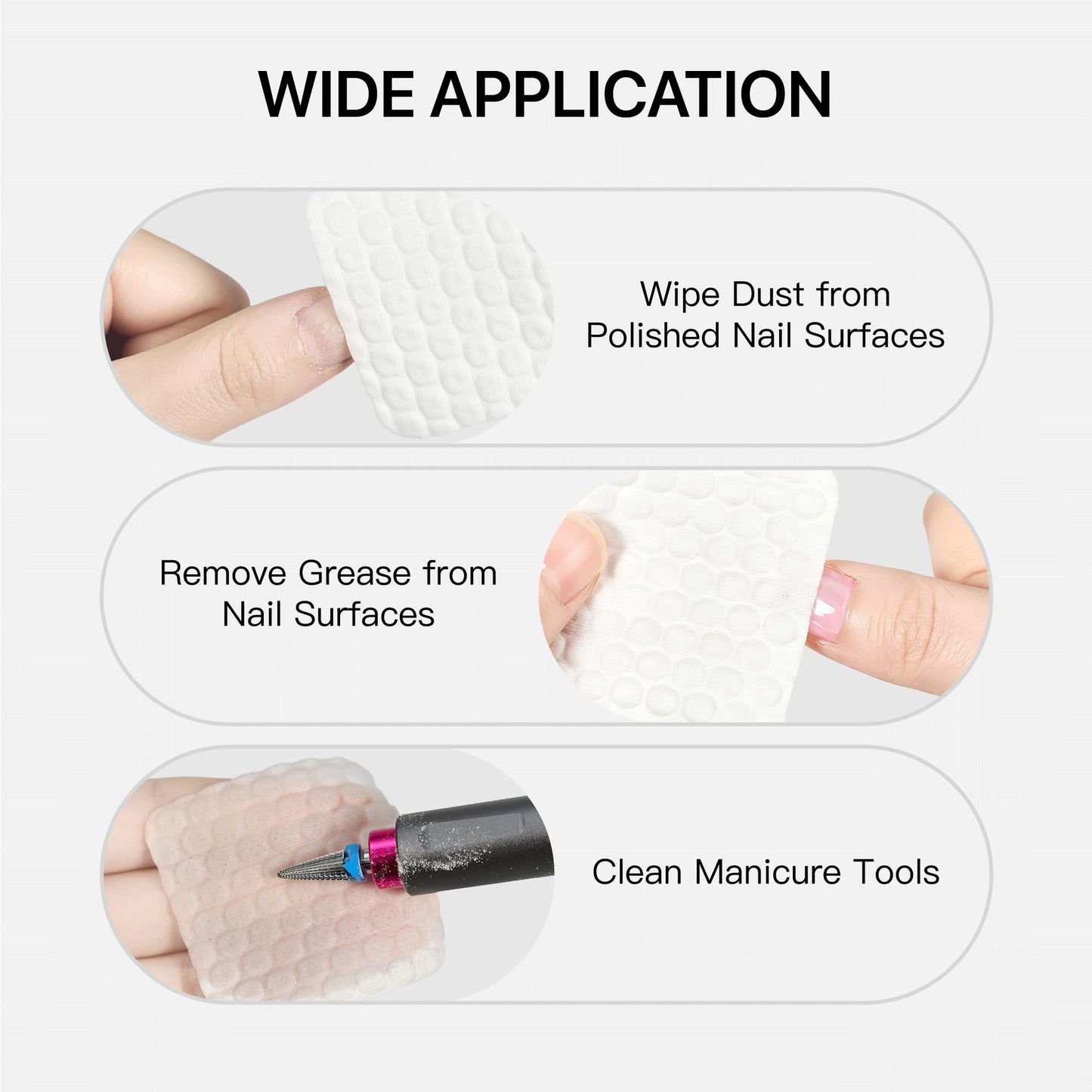 HALMAI 1300 PCS Lint-Free Nail Wipes, Acetone-Free, Compatible with Acetone Nail Polish Remover Pads with Water-Lock, High Absorbency, For Gel & Acrylic Nail Removal, Includes Storage Box