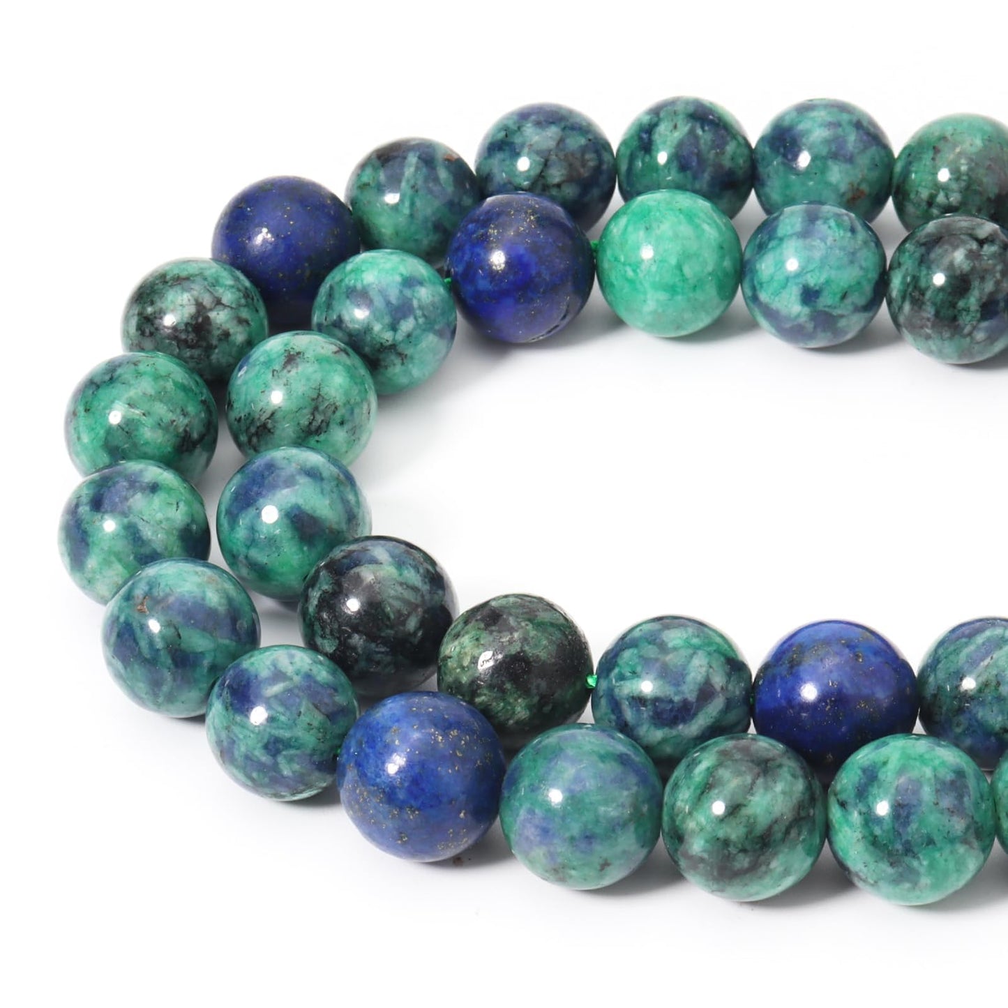 Siomia 45pcs 8mm Natural Phoenix Lapis Lazuli Gemstone Beads Energy Healing Crystal Round Loose Stone Beads for Jewelry Making, DIY Bracelets Necklaces
