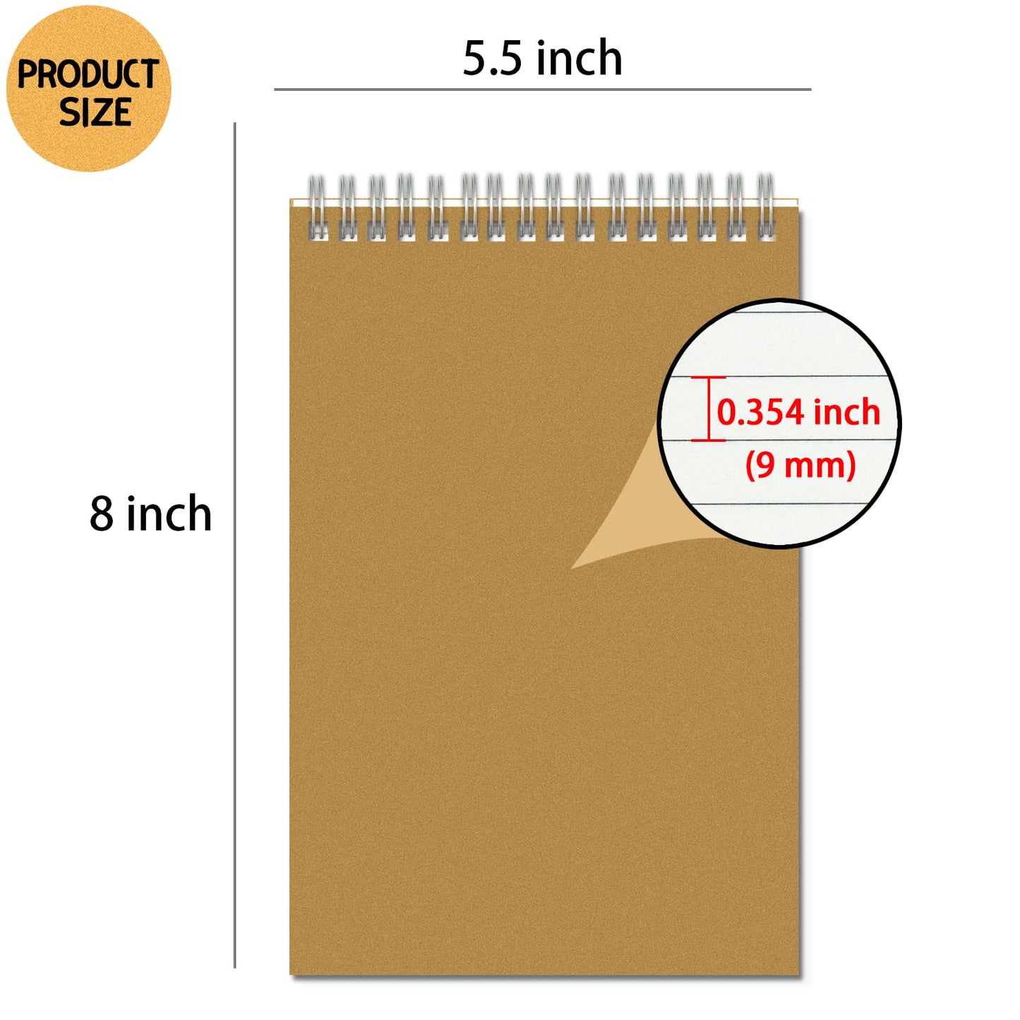 OSIMIG 48 Pack A5 Spiral Notebooks Bulk with Kraft Cover, 8x5.5 Inch Lined Paper Travel Journaling Notebooks, Composition Notebook for School Office Supplies, 80 Sheets 160 Pages