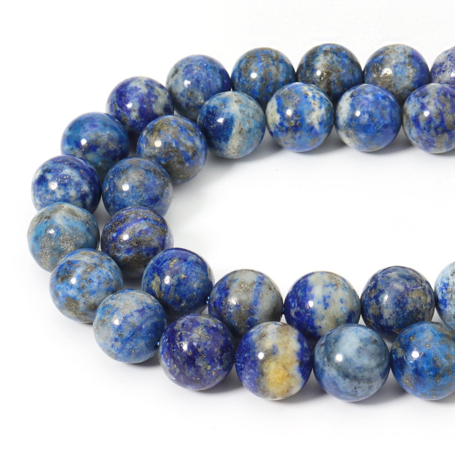 Siomia 45pcs 8mm Natural Lapis Lazuli Gemstone Beads Energy Healing Crystal Round Loose Stone Beads for Jewelry Making, DIY Bracelets Necklaces