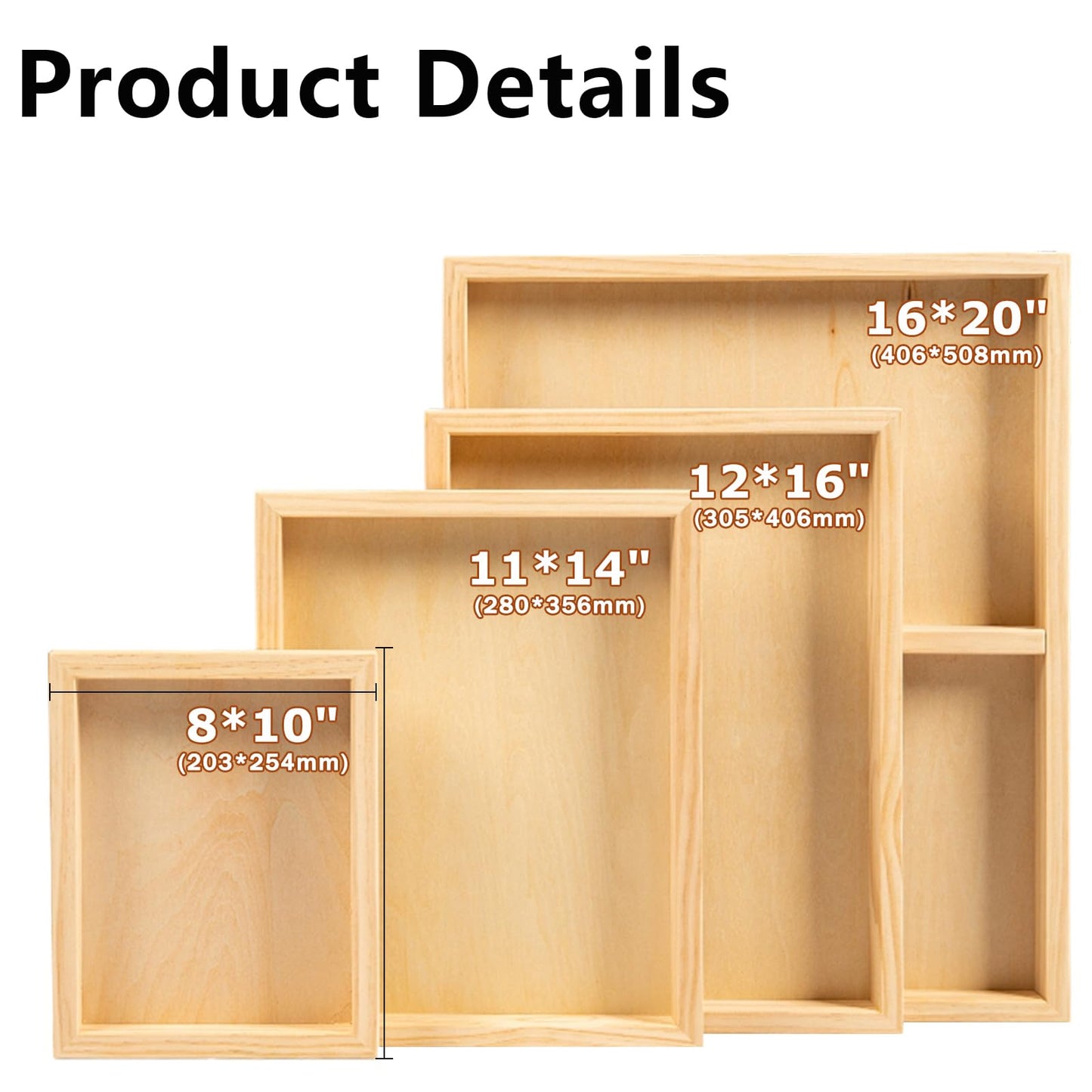 DJAR Wood Canvas Panels 11" x14'', 2 Pack – Ideal for Paint Pouring, Acrylic, Oil Painting, and Art Crafts