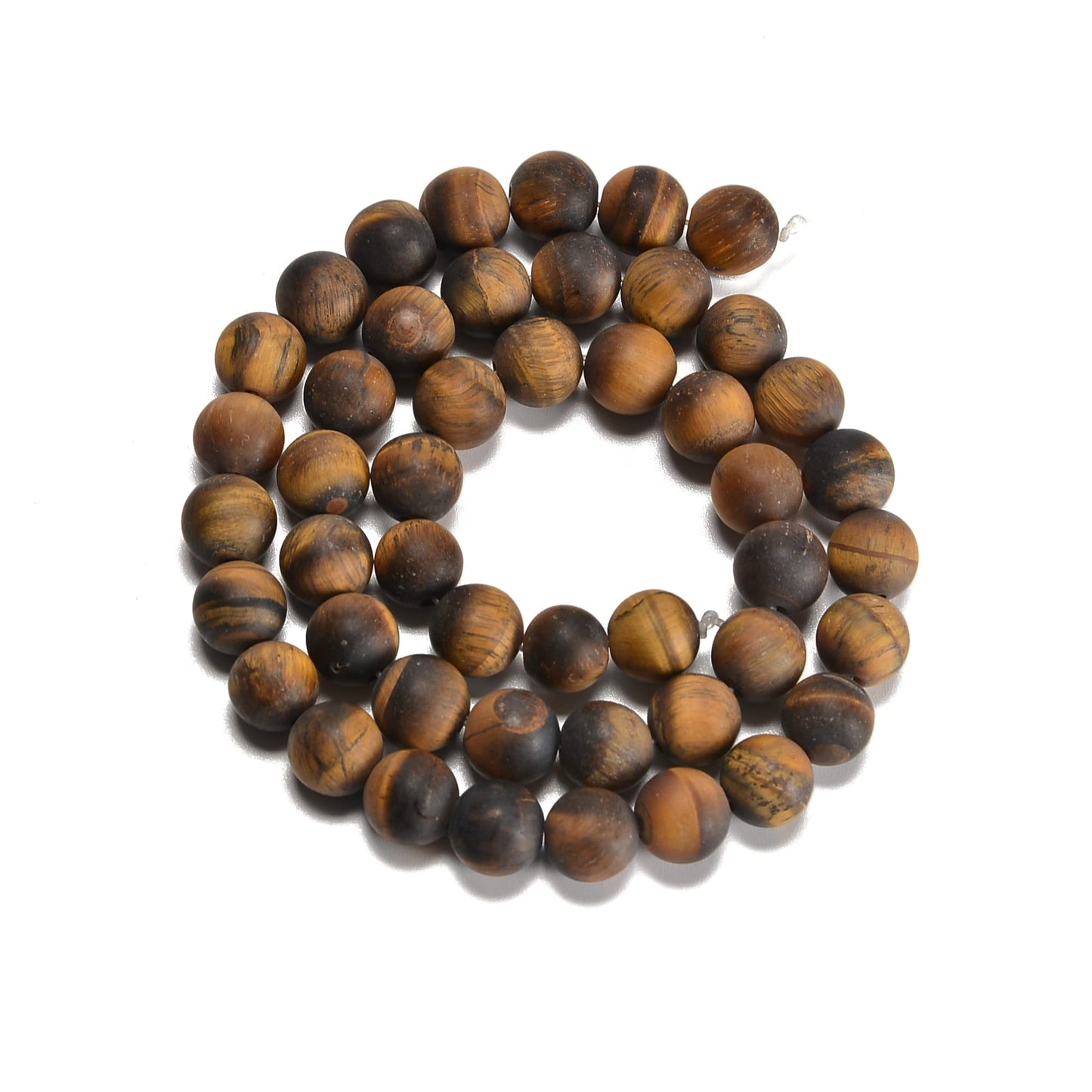 jodaying 10mm Yellow Tiger Eye Matte Round Natural Gematone Loose Beads for Jewelry Making DIY 1 Strand 15"