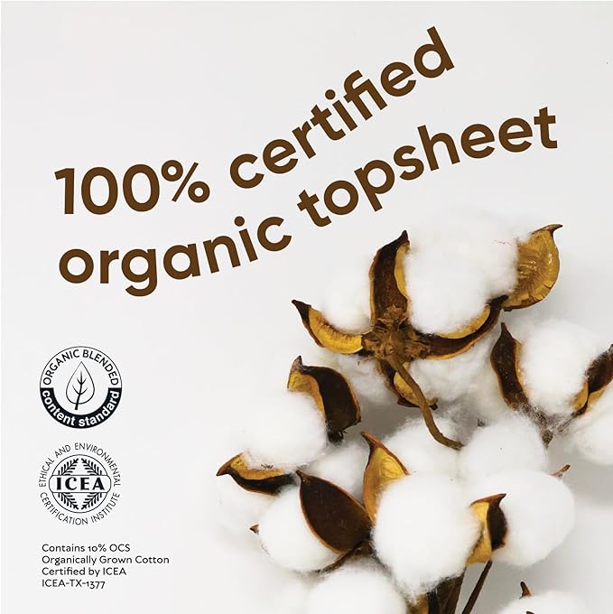 Oi | Organic Initiative Incontinence Pads for Women, Certified Organic Cotton Topsheet, Odor Control, Breathable and Hypoallergenic, Absorbs up to 10floz, Regular (10.6 inches) 44 Pads