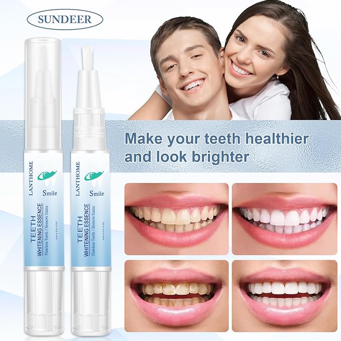 Teeth Whitening Essence Pen - Reduces Teeth Stains and Yellowing, Travel-Friendly Tooth Whitening Pen with Mint Flavor, Gentle on Sensitive Teeth Care (3pcs)
