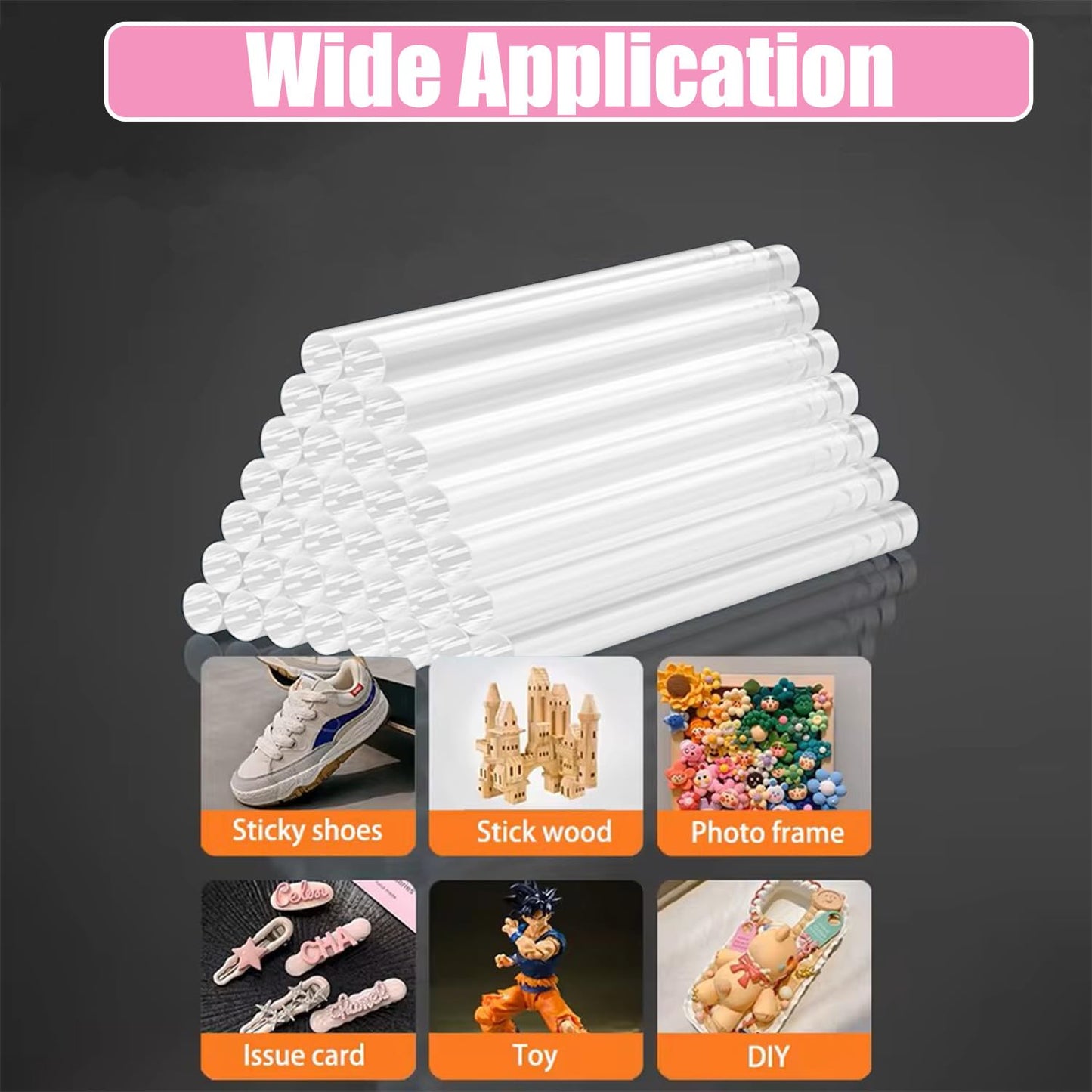 Hot Glue Gun Sticks, 60 Pack MONVICT Glue Sticks with 4" Long 0.43” Diameter, Craft Hot Glue Pastes All Purpose Hot Melt Glue Sticks for Most Glue Guns, Clear Glue Sticks for DIY, Arts & Crafts