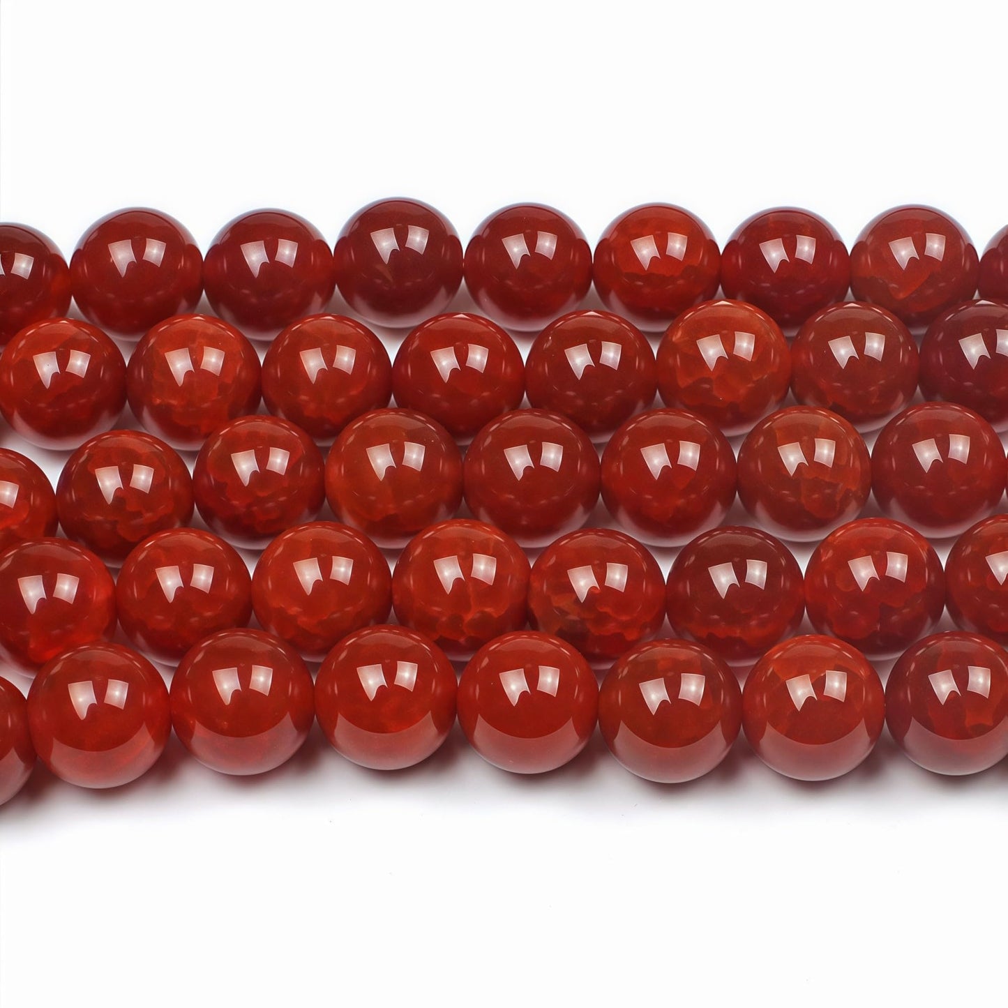 MJDCB Natural Stone Beads 8mm 43pcs Red Dragon Vein Carnelian Agate Loose Gemstone Bead Charms for Jewelry Making Bracelet Necklace Earring Pendant
