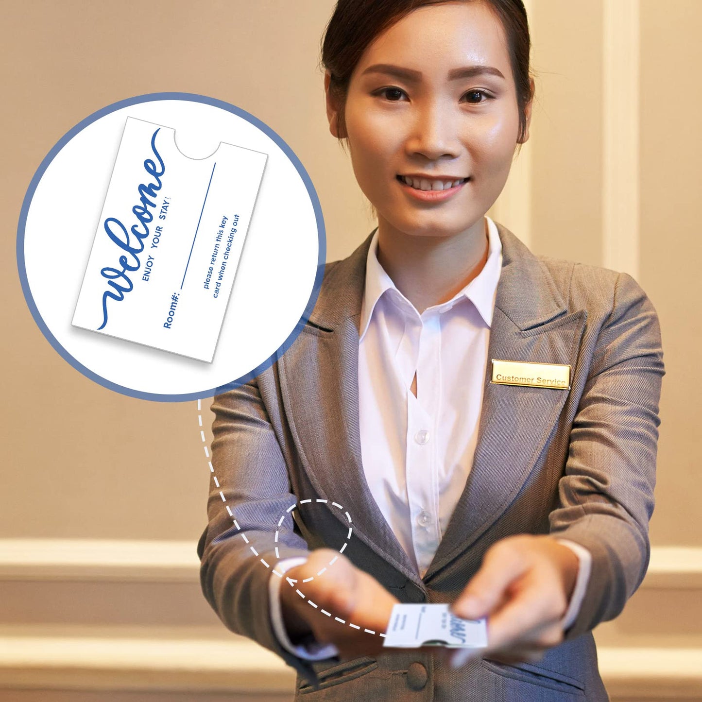 Outus 1000 Pcs Hotel Key Card Envelope Key Card Holder Sleeves Keycard Envelope Sleeve Enjoy Your Stay Keycard Cover for Hotel, 2.4 x 3.5 Inch