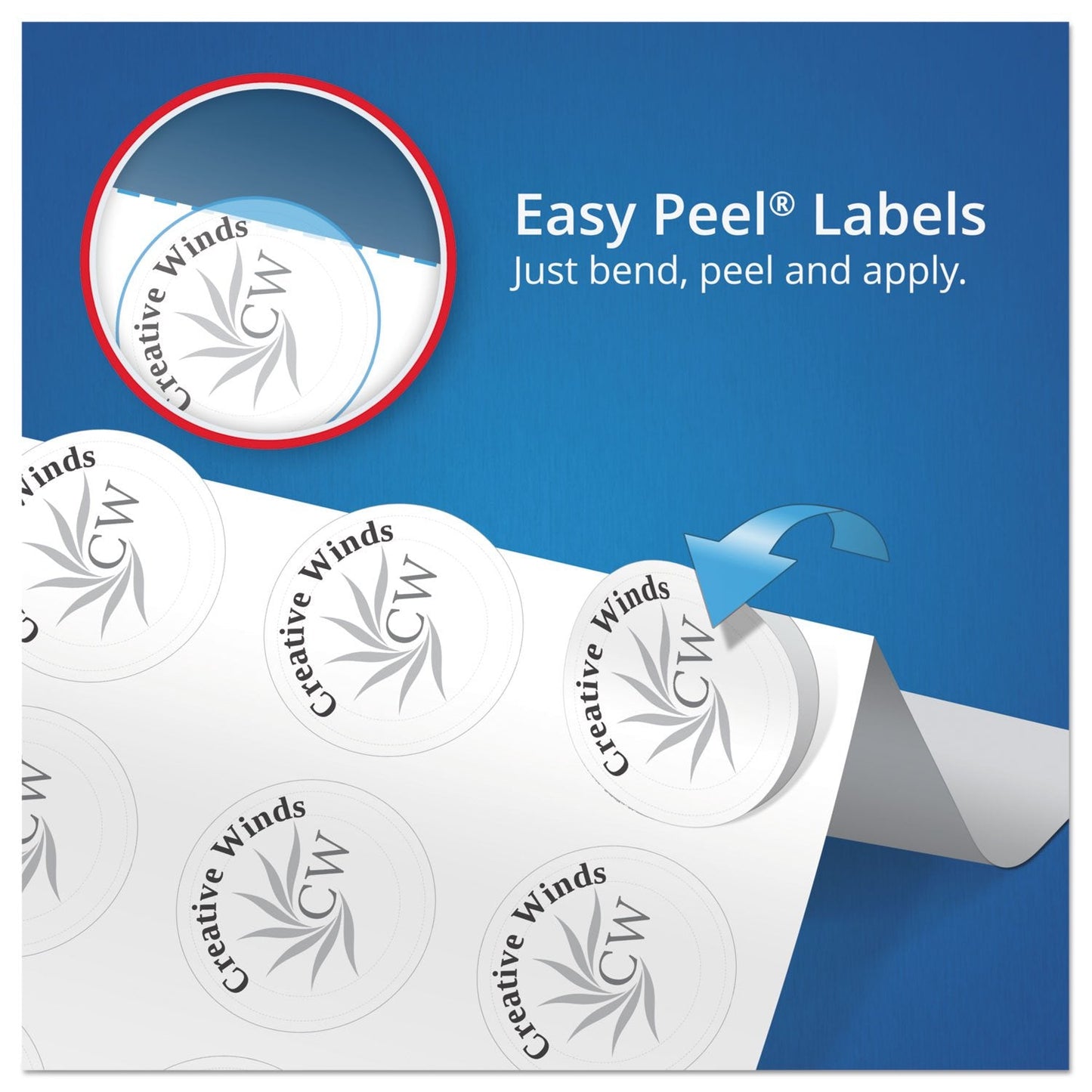 Avery Printable Round Labels, Sure Feed Technology, Glossy White Labels, 2" Diameter, Permanent Adhesive, Laser/Inkjet, 120 Total (22807)