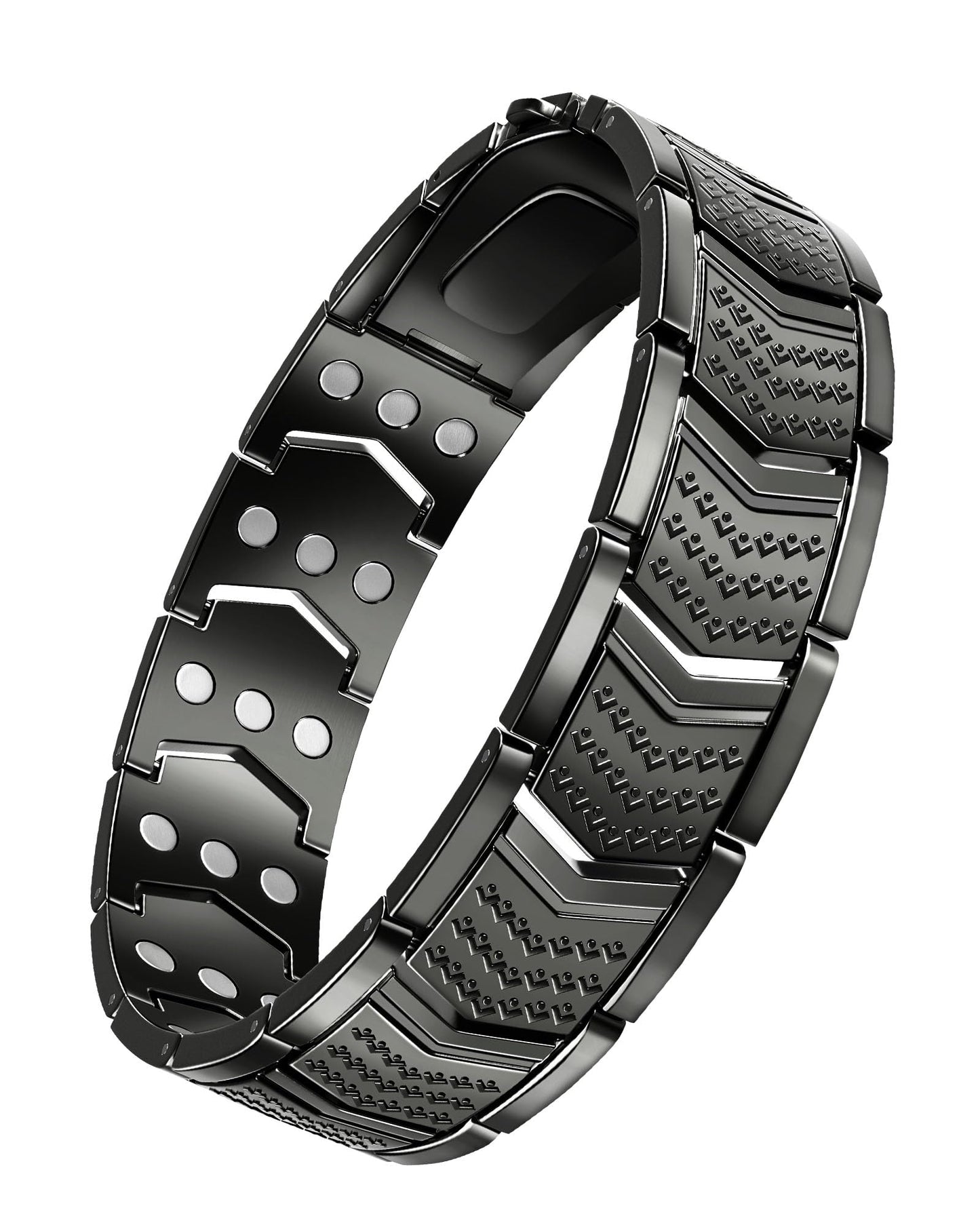 vapeples 99.99% Pure Copper Men's Bracelet with 3800 Gauss Triple-Strength Magnets, Foldover Clasp, and Adjustable Size,Shield Design
