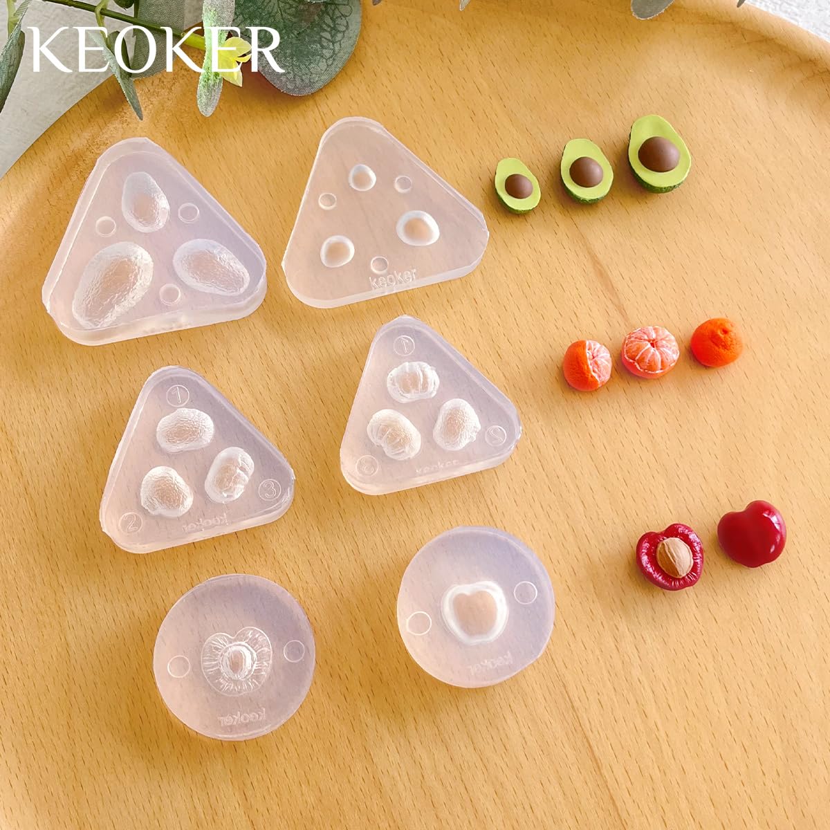 Keoker Fruit Polymer Clay Earring Molds, 3D Shape Silicone Molds for Clay, Polymer Clay Tools
