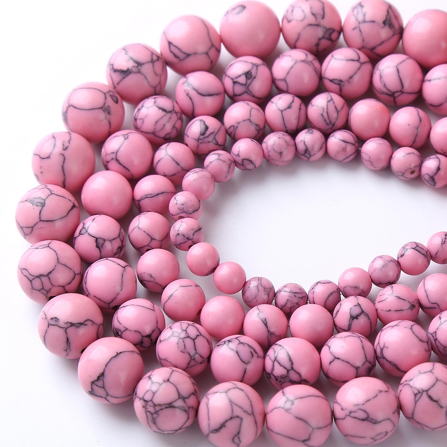 45pcs 8mm Pink Turquoise Beads Natural Stone Round Loose Spacer Beads for Jewelry Making DIY Bracelet Necklace 1 Strand 15inch