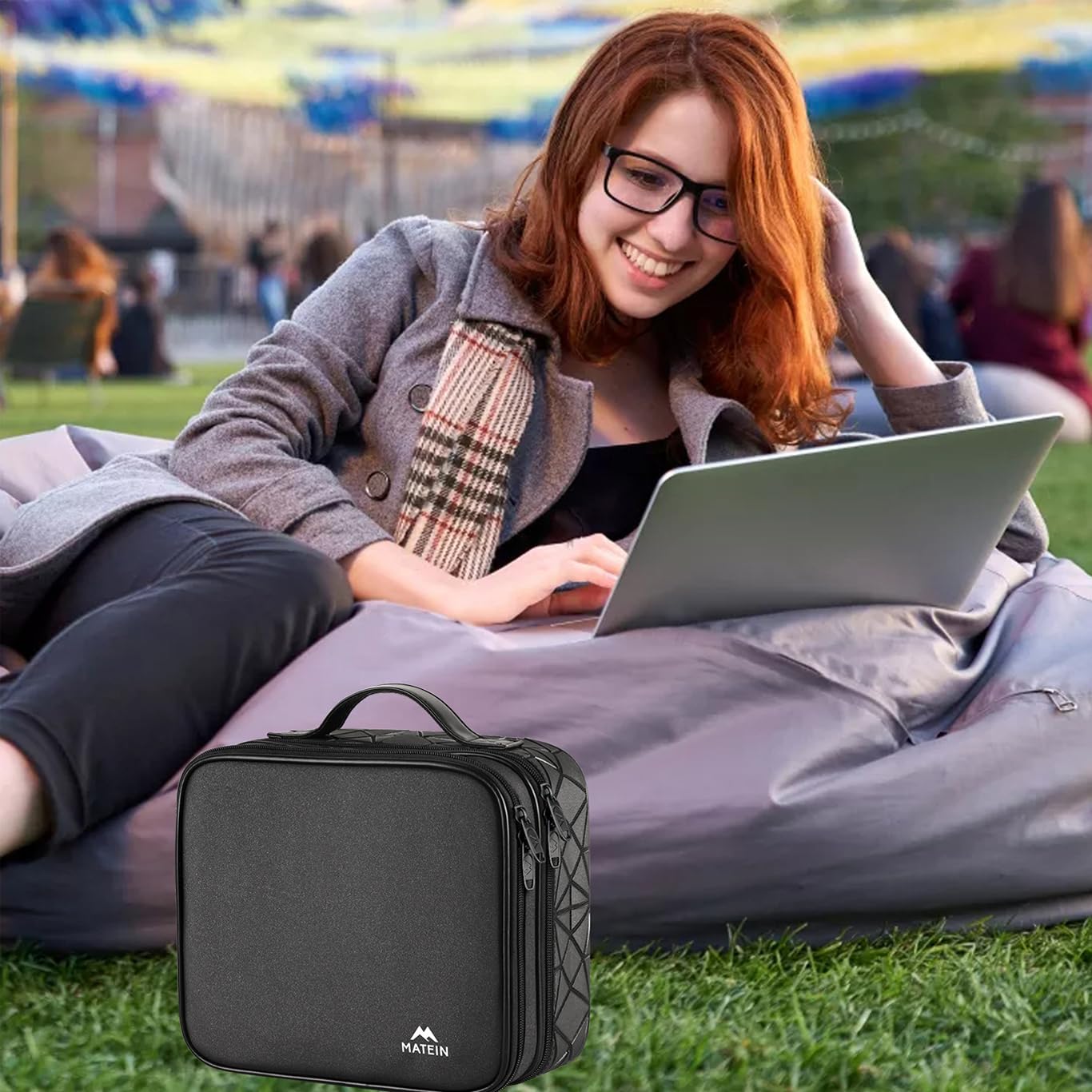 MATEIN Cable Organizer Bag, Waterproof Travel Electronic Storage, Shockproof Portable Double Layer Tech Bags Carrying Case for Cord, Earbuds, Charger, SD Card, DJ Gifts, Black