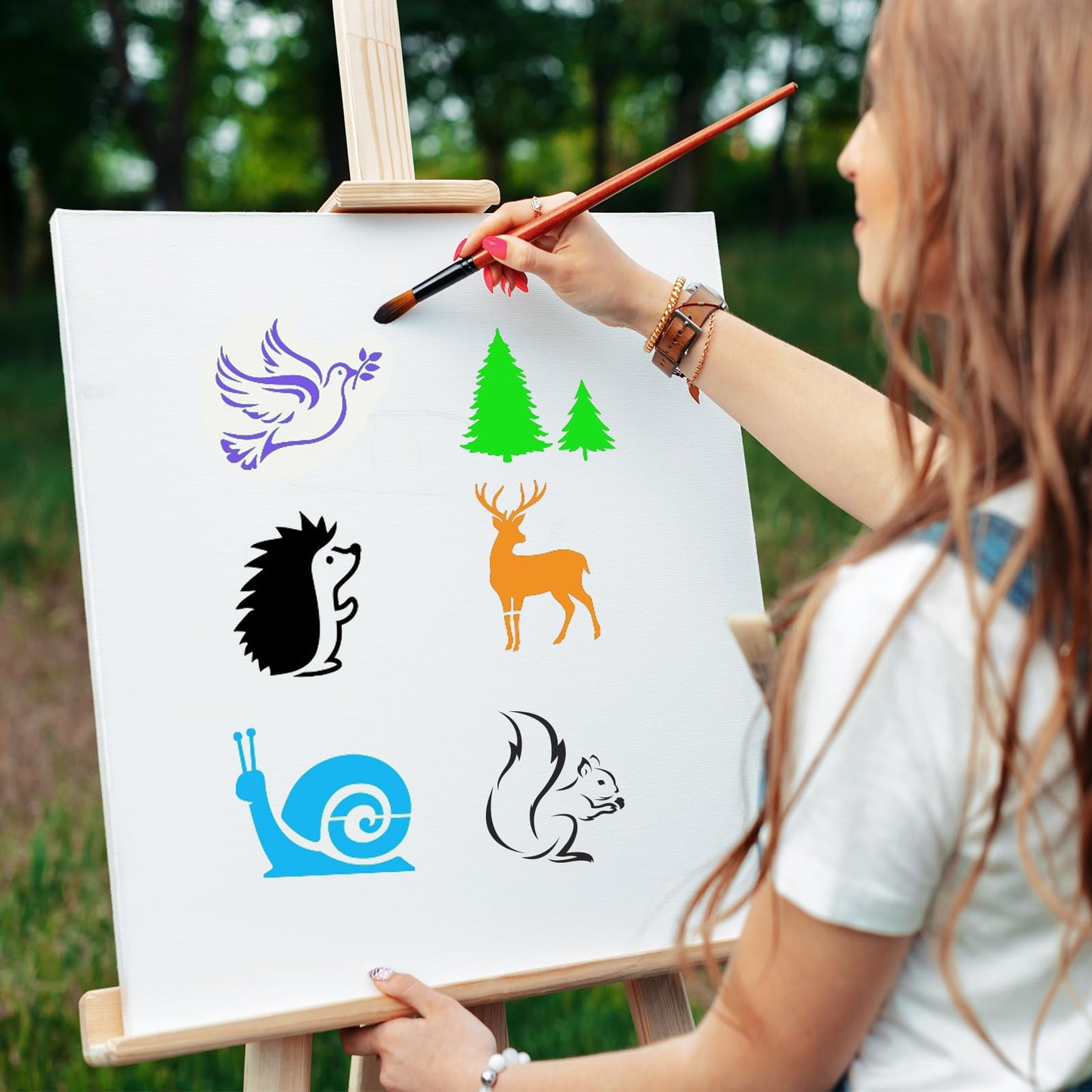 DZXCYZ 80 Pcs 6 x 6 Inch Stencils for Painting on Wood, Reusable Animal Flower Farm Plastic Stencil DIY Craft Paint Template Set for Wall Home Decor