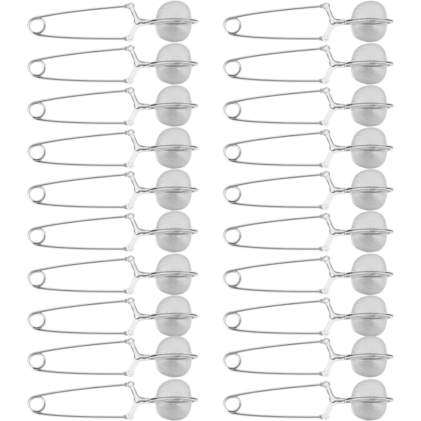 Yinder Loose Leaf Tea Infuser Stainless Steel Mesh Snap Tea Ball Strainers with Handle Metal(Silver)