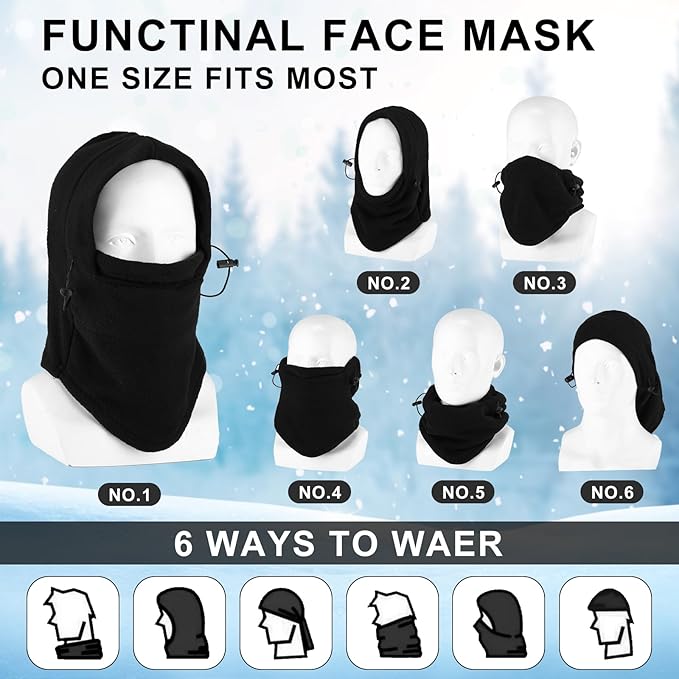 Frienda 8 Pcs Balaclava Ski Mask Men Windproof Warmer Face Covers Adjustable Winter Mask for Men Women