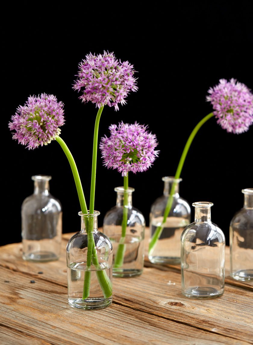 Serene Spaces Living (6 Pack) Bud Vases for Apothecary Jars, Decorative Glass Bottles, Wedding Reception Centerpieces, Mini Flower Vases, Small Medicine Bottles for Home Decor